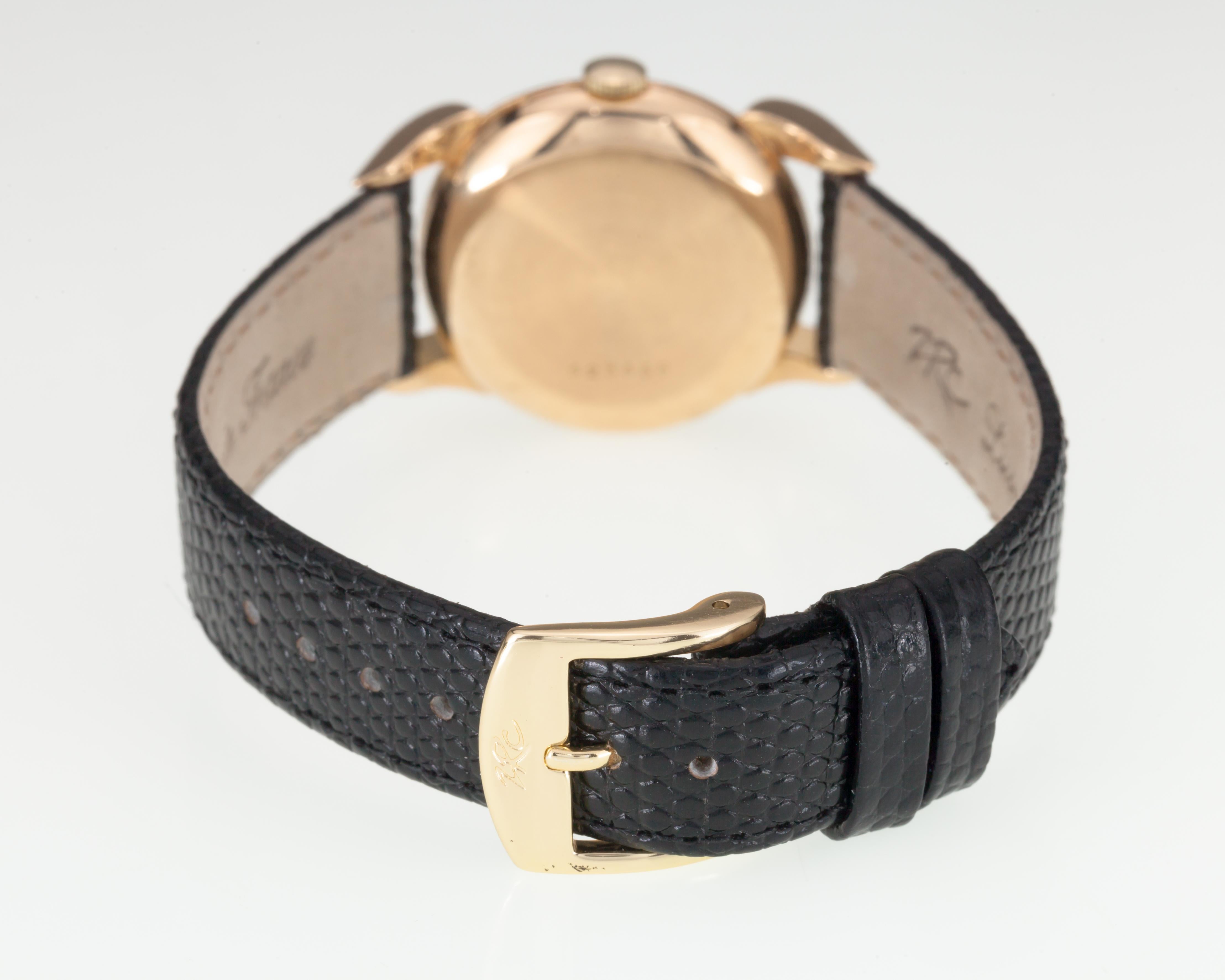 Men's Ulysses Nardin 18k Rose Gold Chronometer Manual Wind Watch w/ Leather Band For Sale