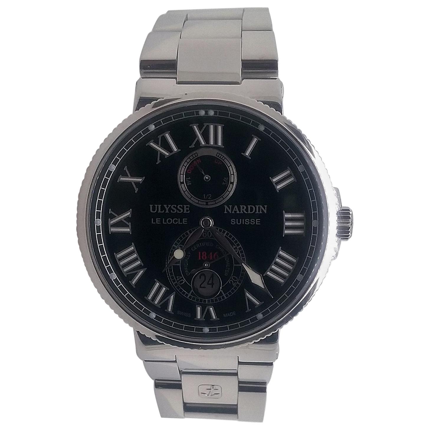 Ulysses Nardin Maxi Marine Stainless Steel Black Dial Watch 263-67