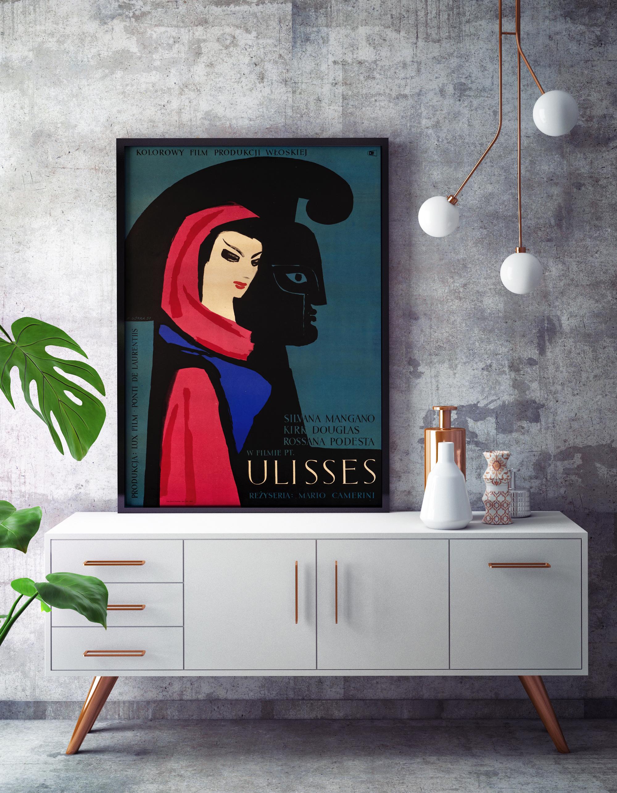 Mid-Century moderno Poster cinematografico originale di 'Ulisse' di Wiktor Gorka, Polonia, 1957 in vendita