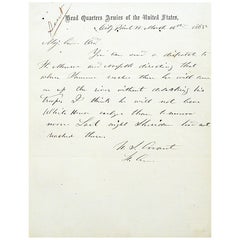 Used Ulysses S. Grant - Autograph Letter Signed Directing Generals for the War's End