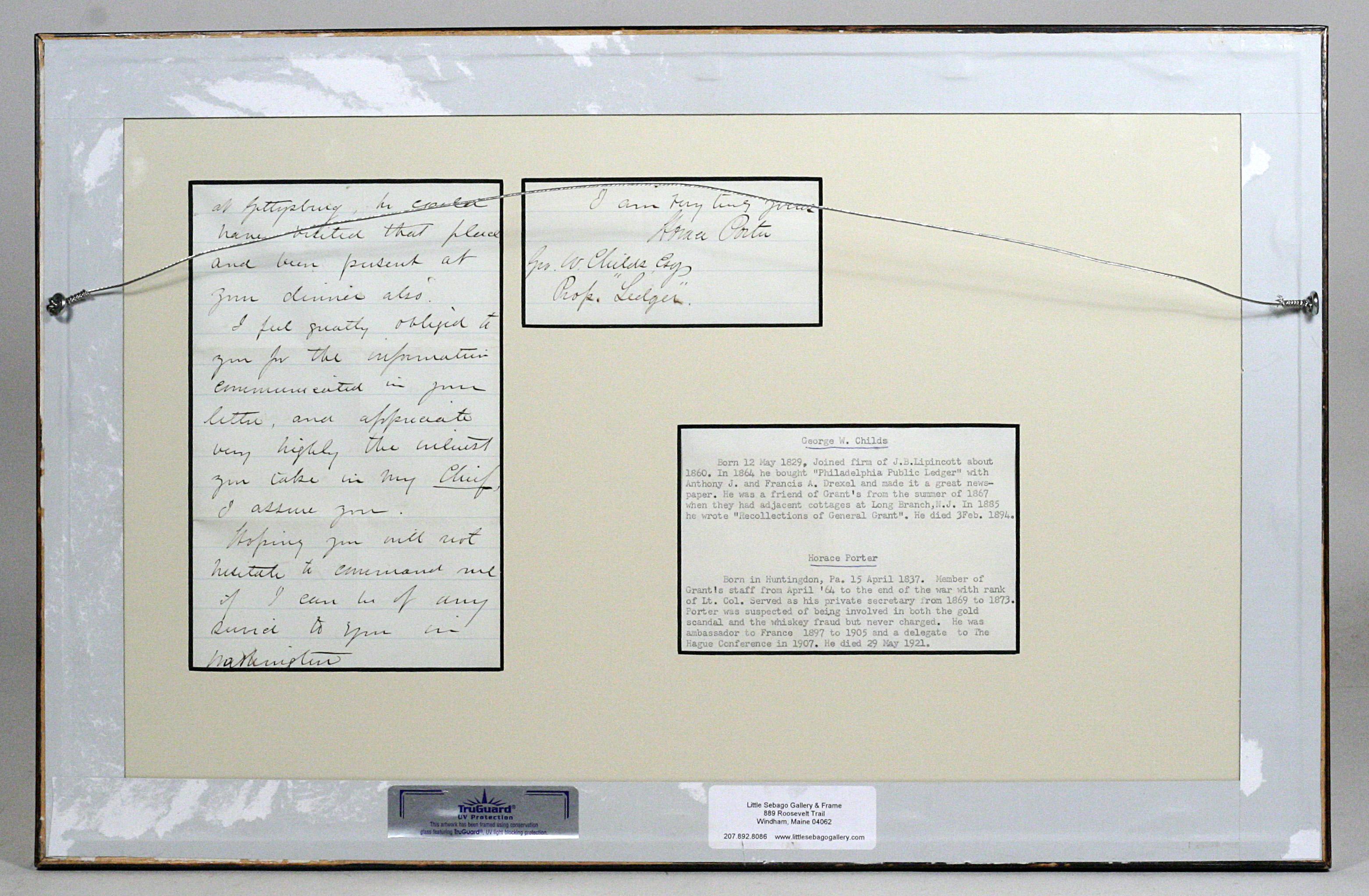 Ulysses S. Grant, Autograph Letter Signed Mentioning Gettysburg (amerikanisch)