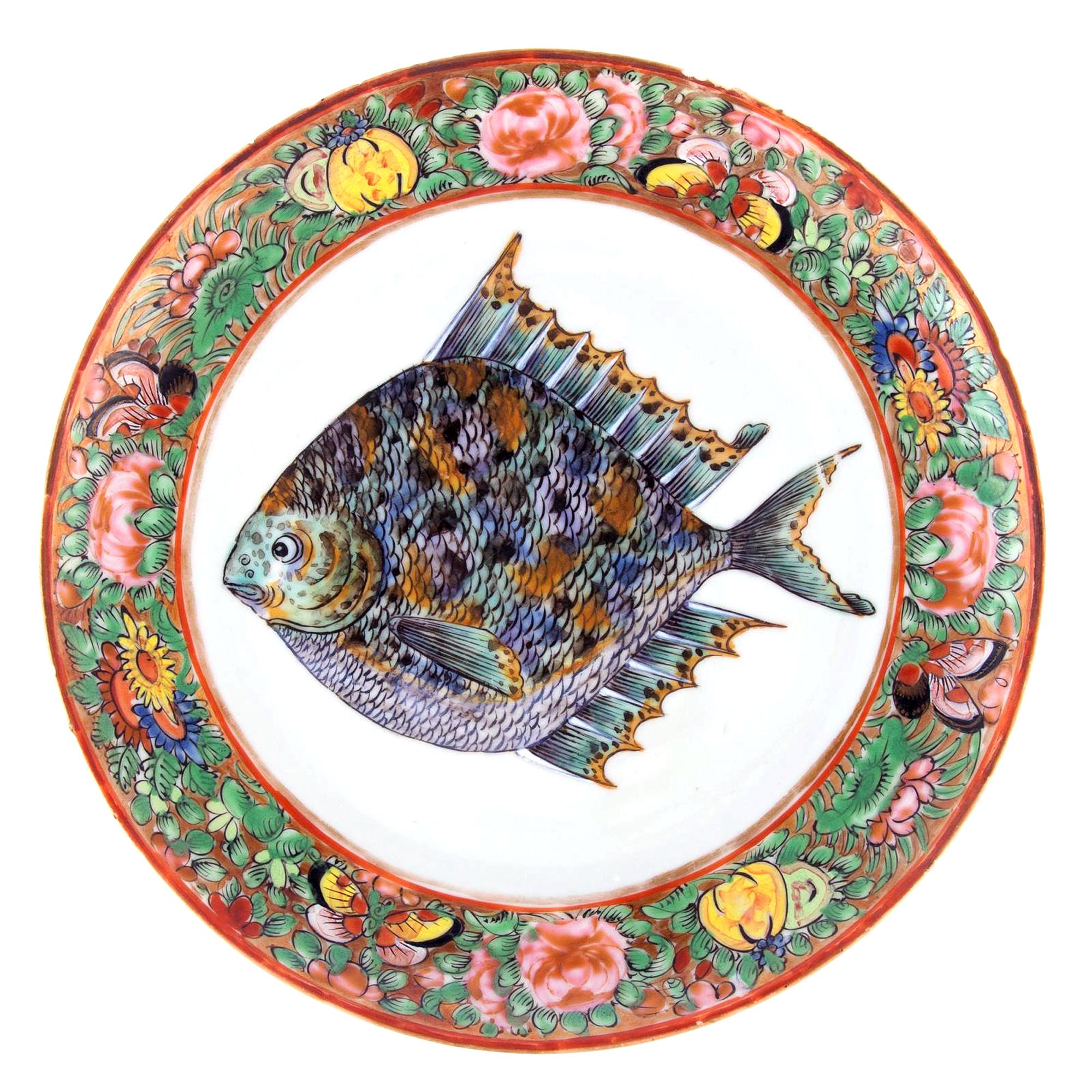 Ulysses S. Grant Chinese export porcelain fish plate,
1879

The plate is painted in 