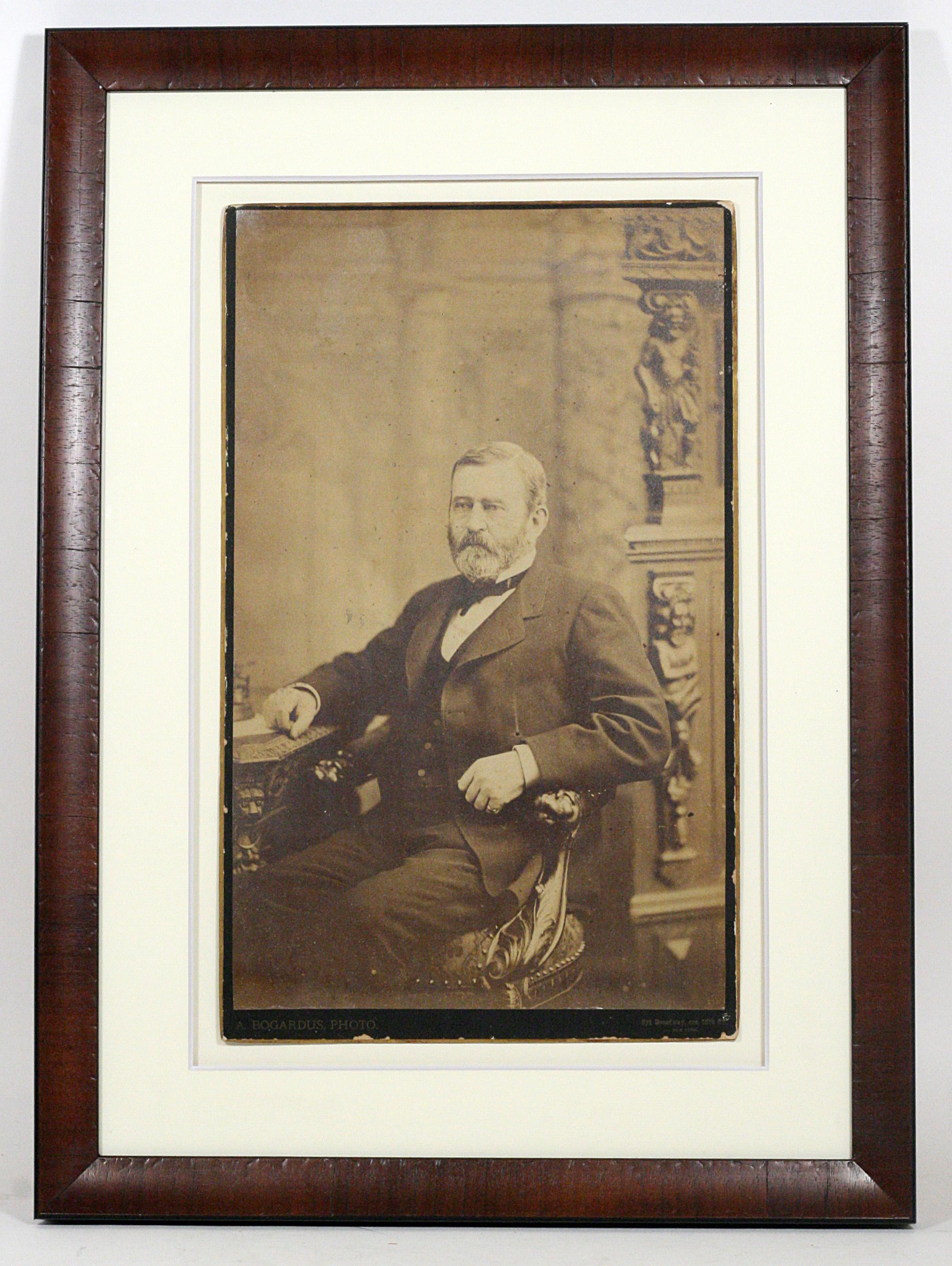 Grant, Ulysses S.
Large Albumen Photograph

Magnificent large albumen photograph of Ulysses S. grant by Abraham Bogardus.

An unusually large late (circa 1880) photograph of Grant, post-presidency, in formal dress, sitting and in partial