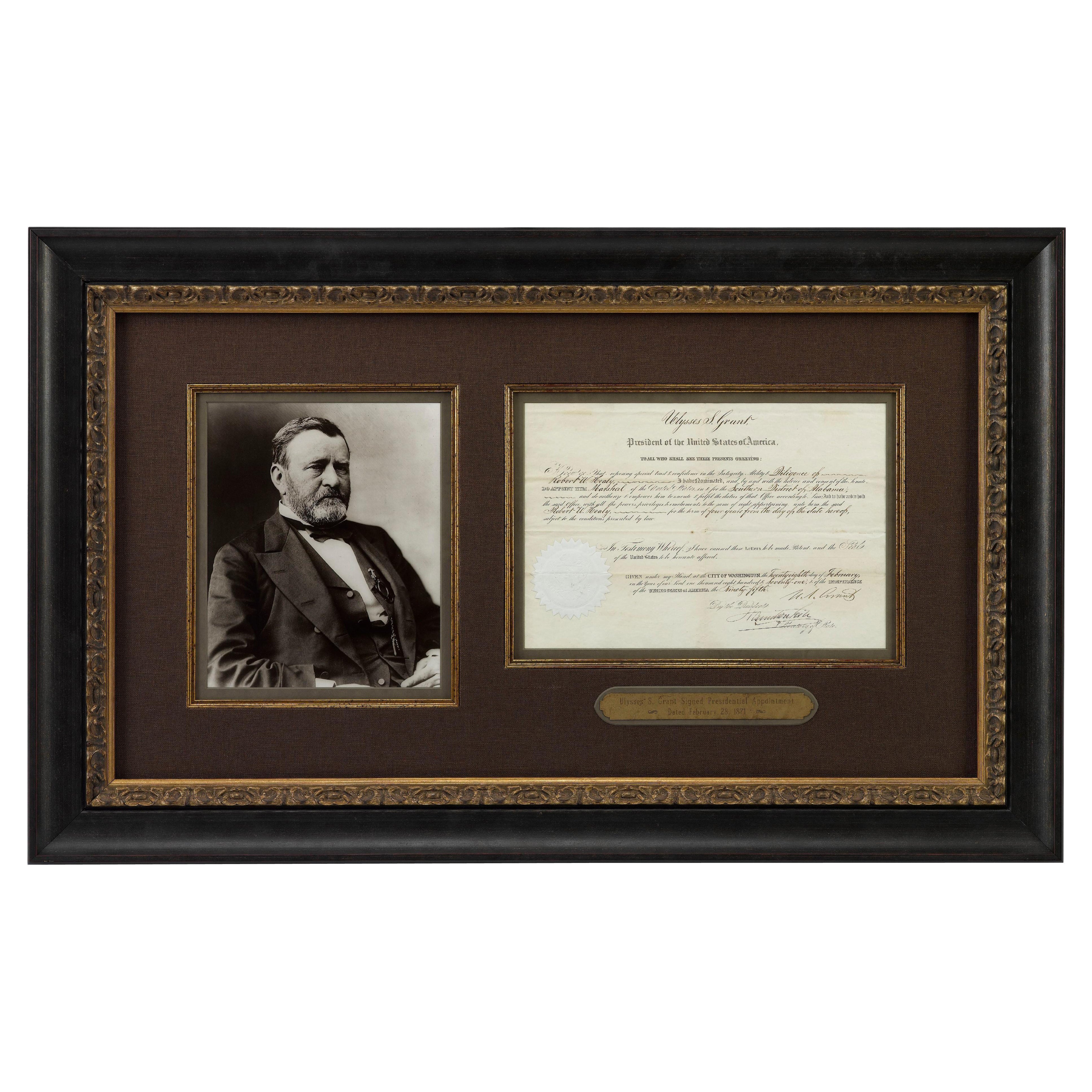 Ulysses S. Grant Signed Presidential Appointment, Dated February 28, 1871