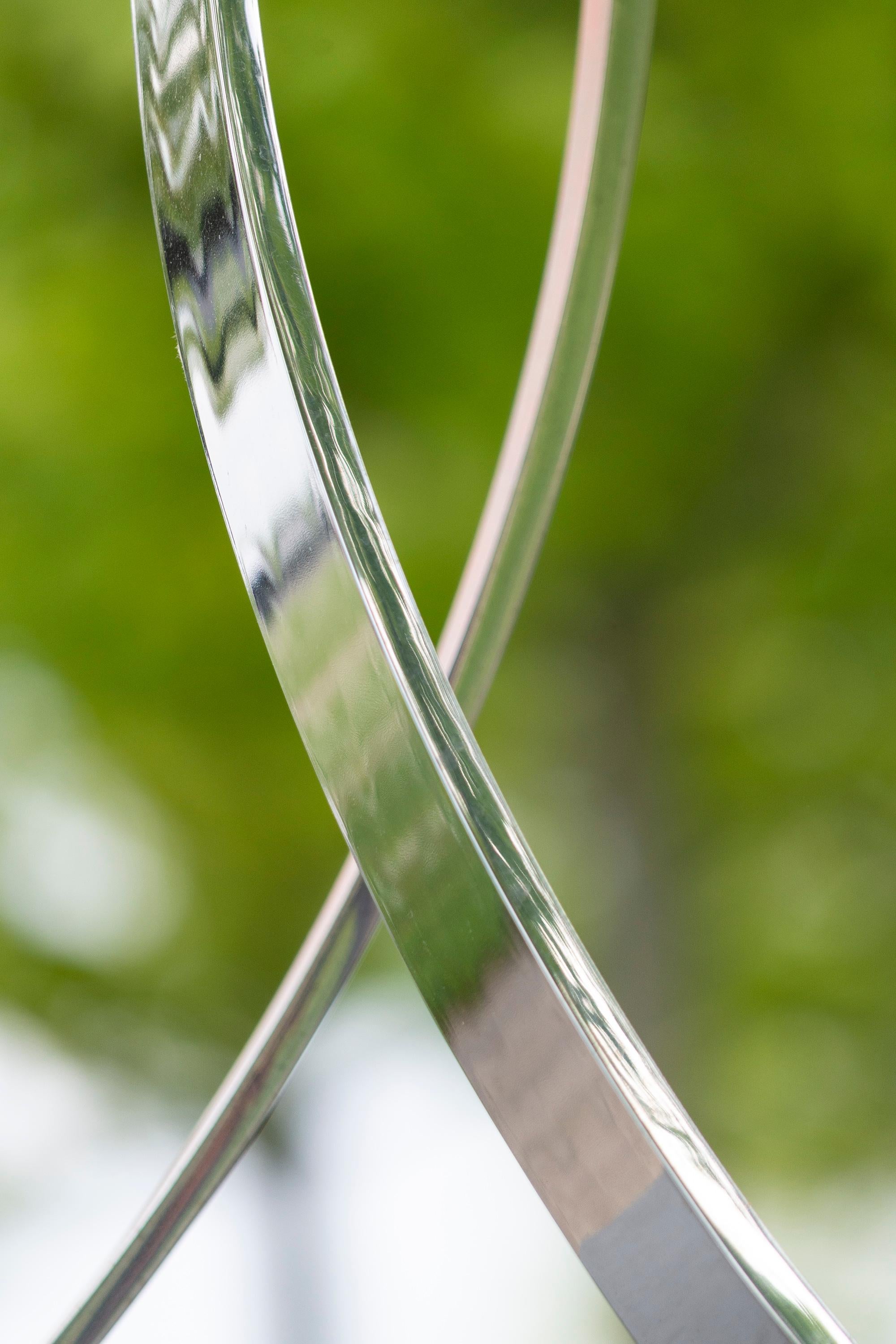 Bonfire AP/20 - abstract, polished, patinated stainless steel, outdoor sculpture For Sale 4