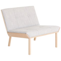 UM Chair Modern Lounge in American Oak with concrete grey upholstery