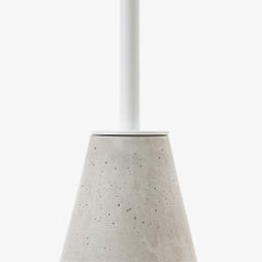 Minimalist and contemporary UM side table in white steel and concrete