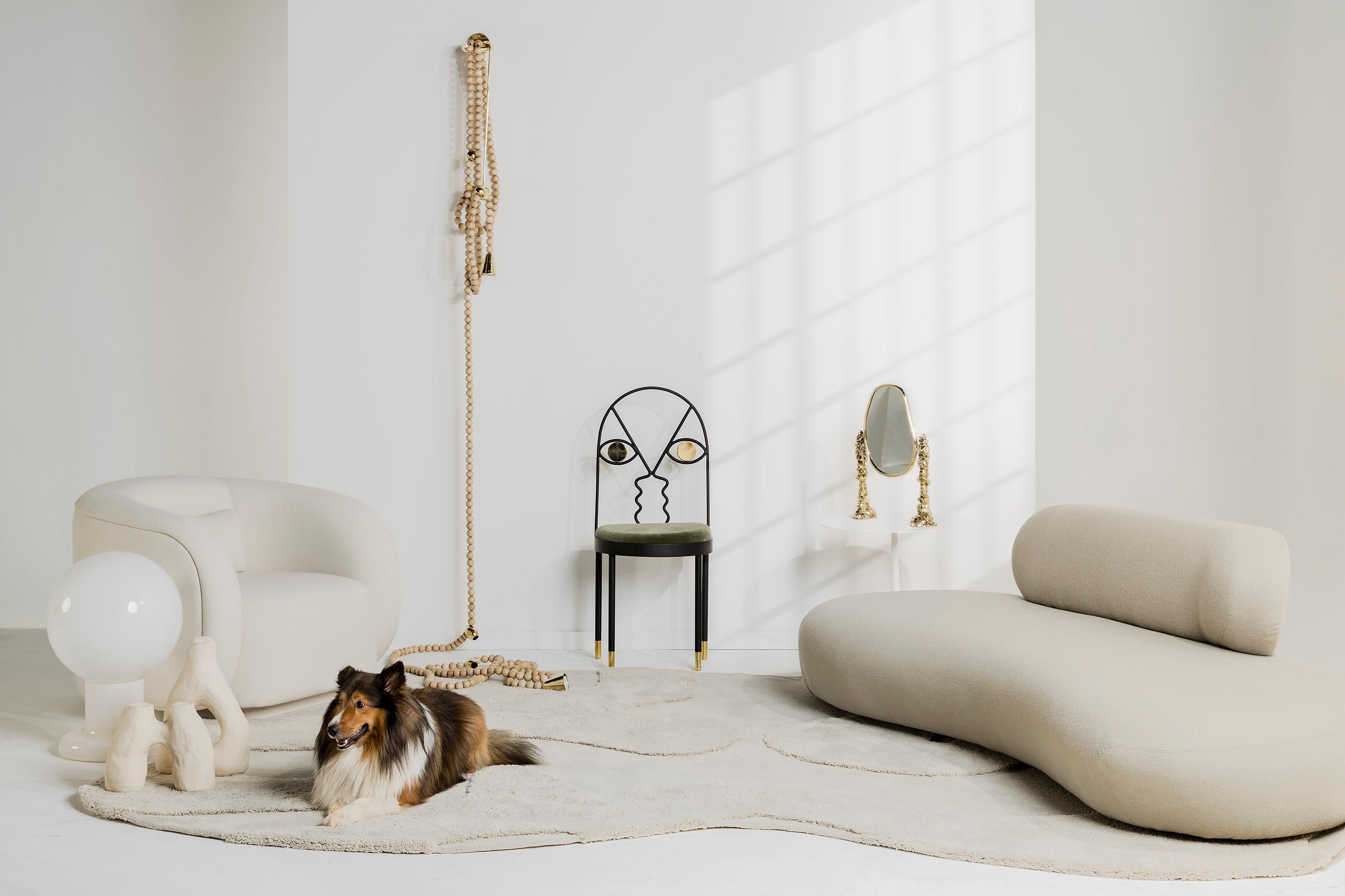 XXIe siècle et contemporain Table d'appoint UM en acier noir et béton, Minimaliste et Contemporaine en vente