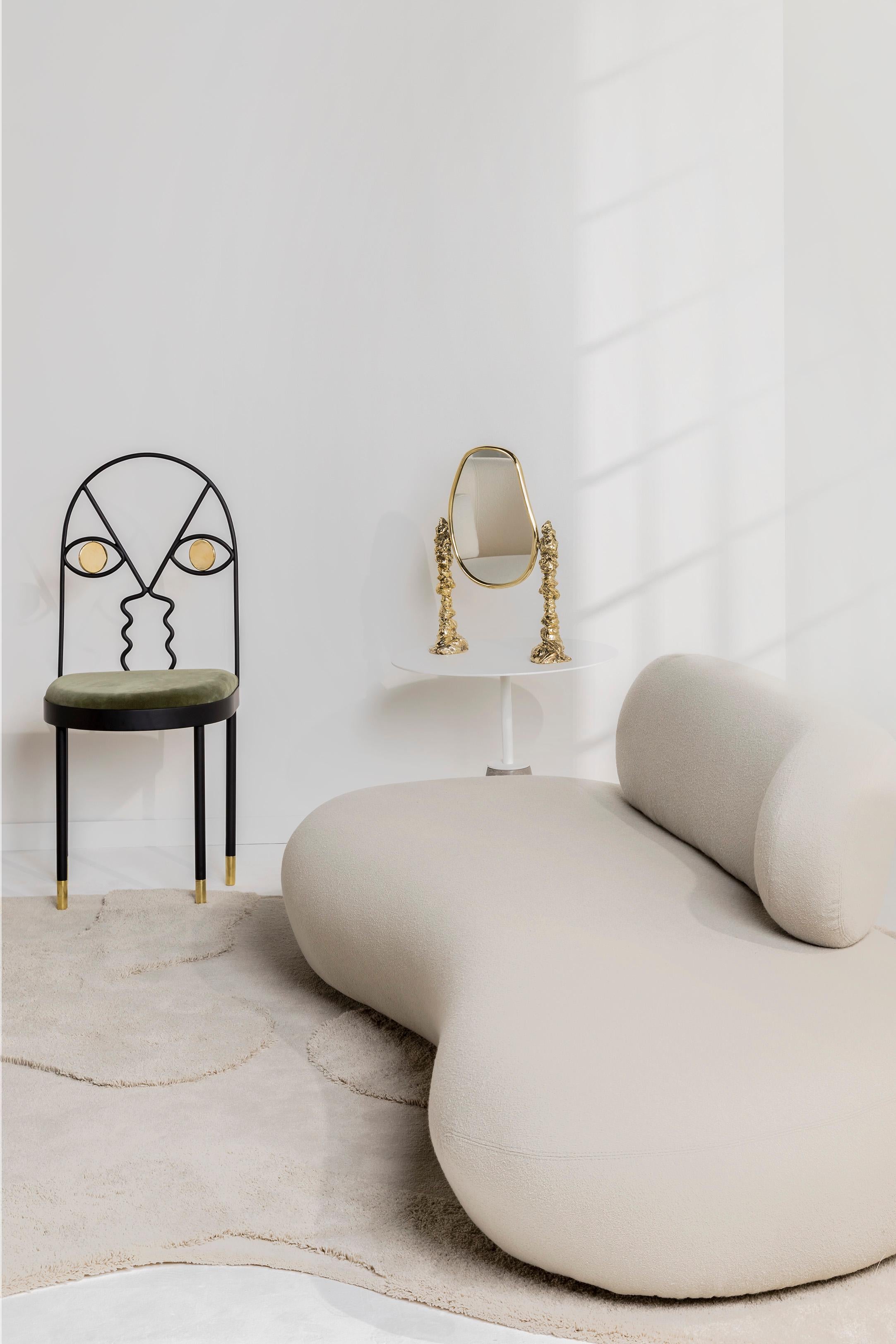 Table d'appoint UM en acier noir et béton, Minimaliste et Contemporaine en vente 2