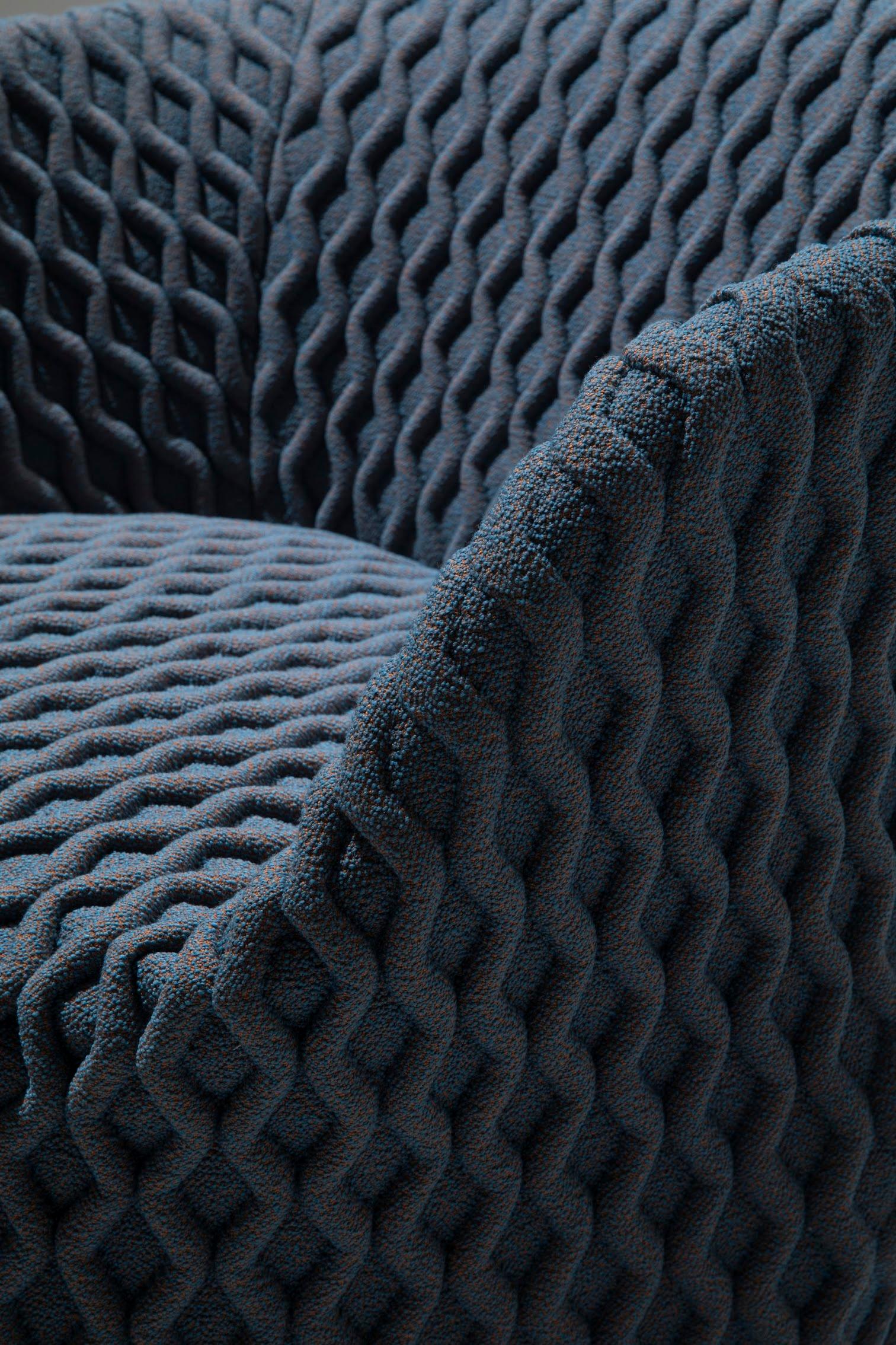 Uma Armchair in Textured Gray Fabric by Busnelli (Italienisch) im Angebot