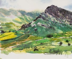 "Lake District 1" A Watercolor Painting of Gatesgarth Mountain Range in UK