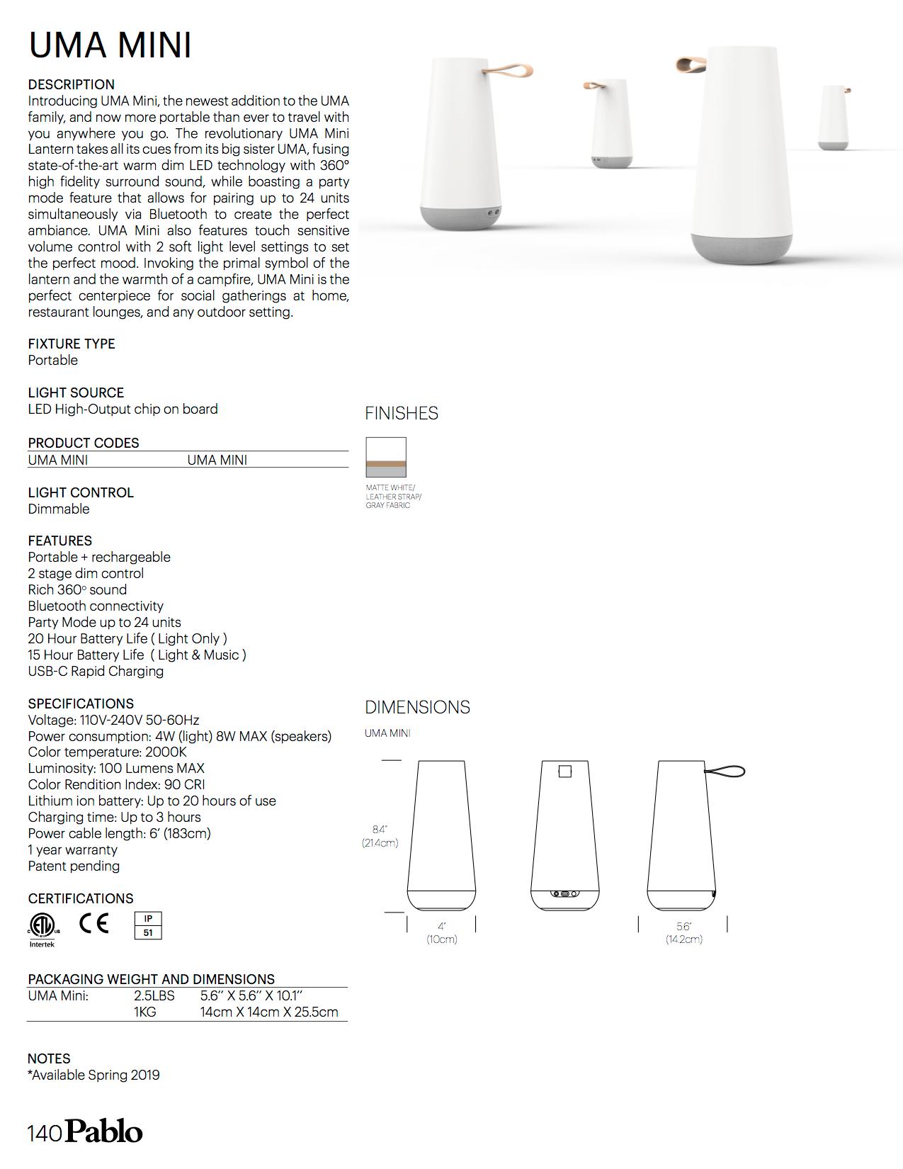 Lanterne Uma Mini Sound blanche par Pablo Designs en vente 11