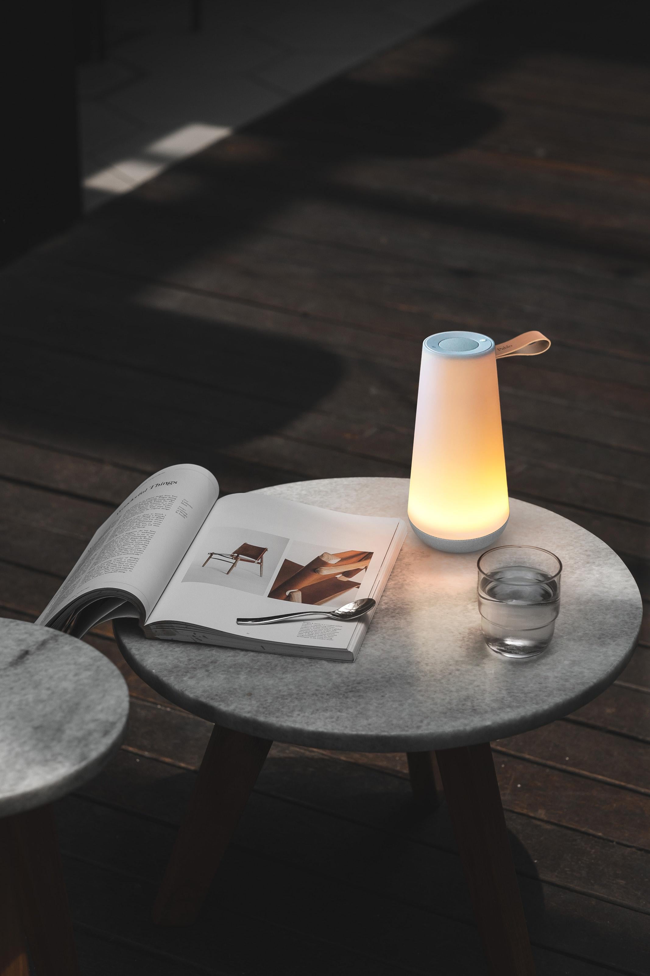 Modern Uma Mini Sound Lantern in White by Pablo Designs For Sale