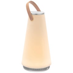 Uma Sound Lantern in Aluminium and Tan by Pablo Designs