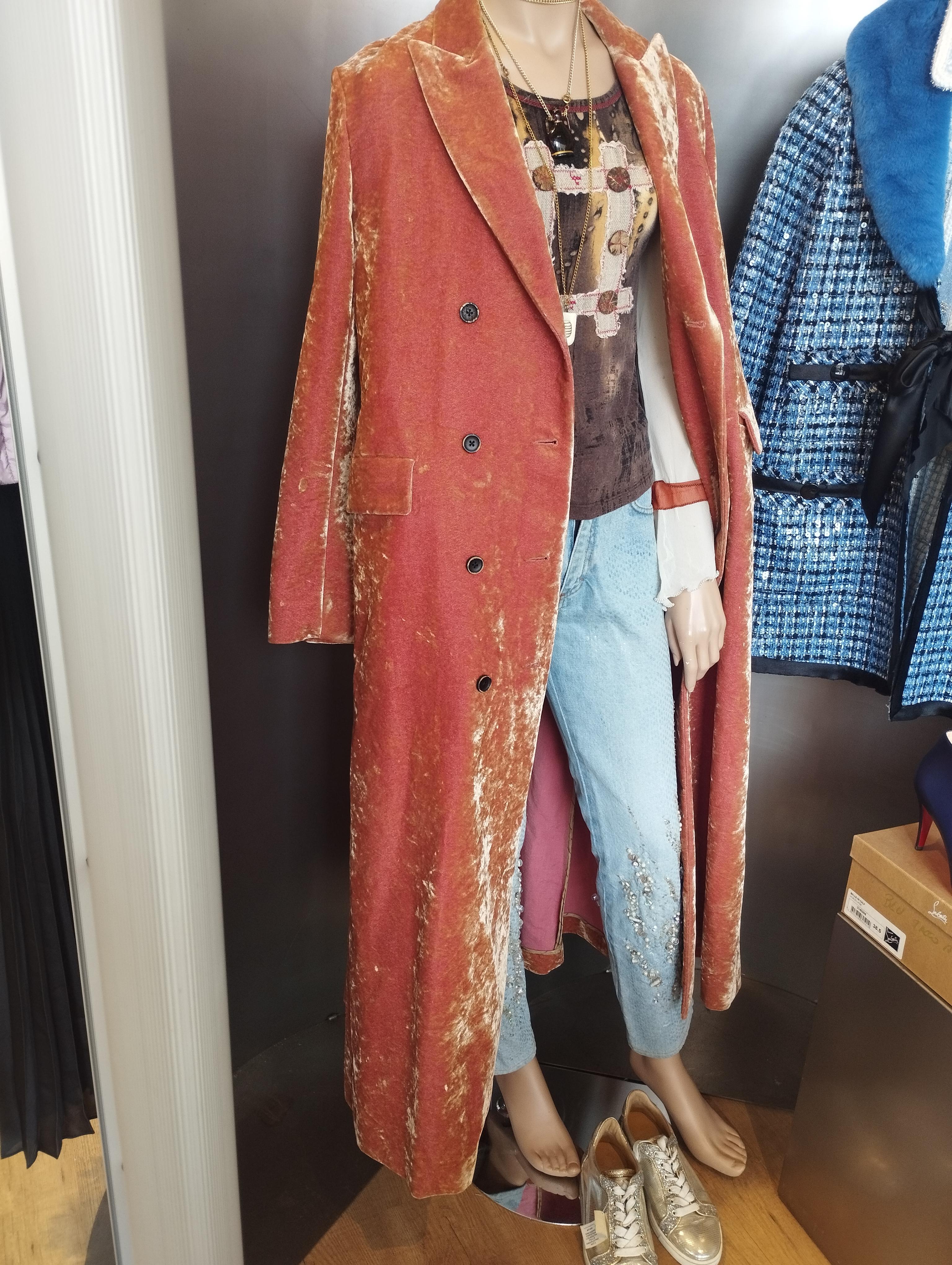 Uma Wang Lobster Color Velvet Coat L 4