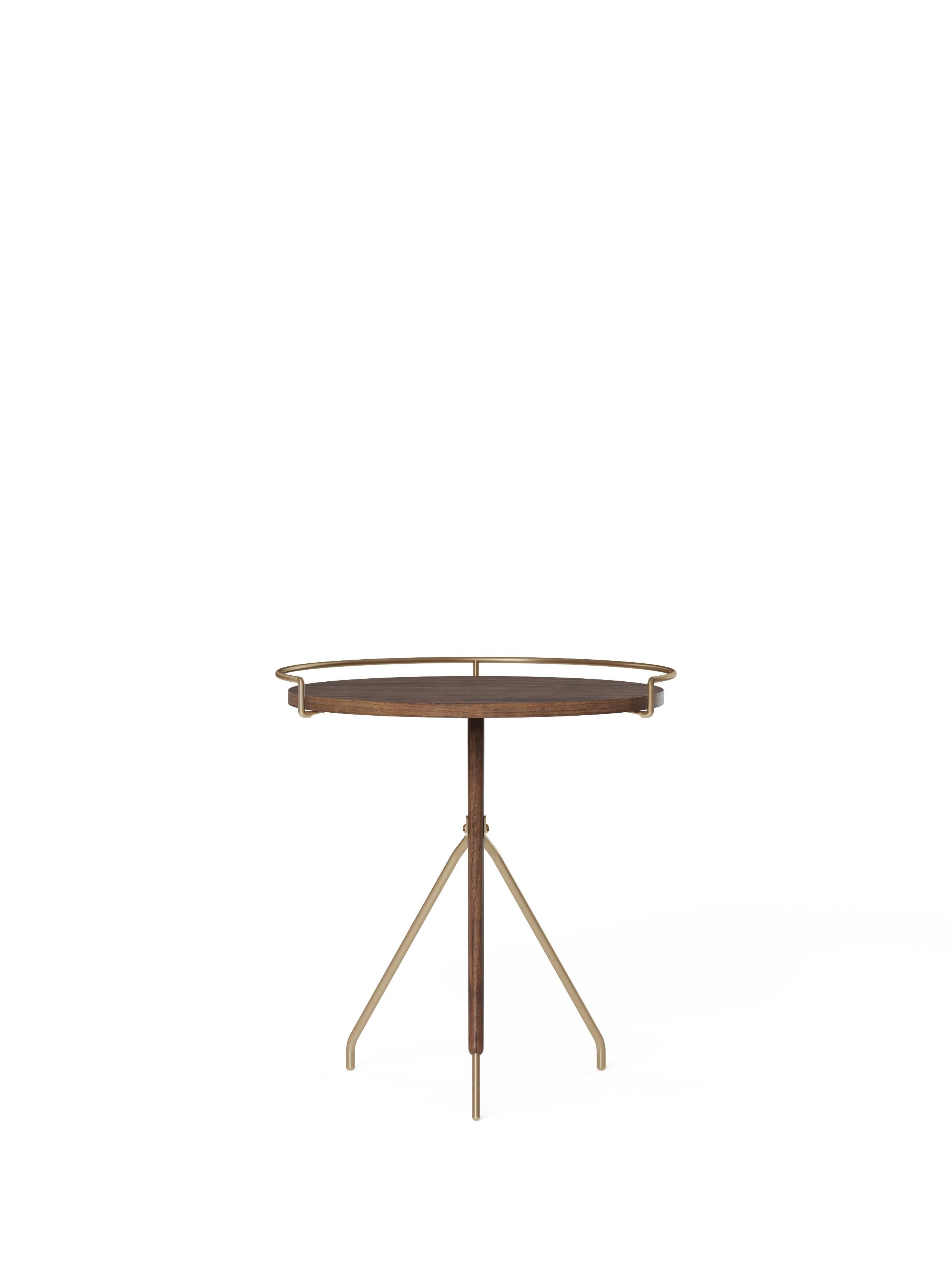 Chinese Umanoff Side Table, H45 - Solid Walnut / Brass - by Arthur Umanoff for Audo For Sale