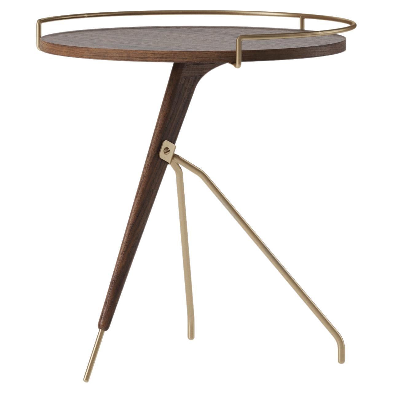 Umanoff Side Table, H45 - Solid Walnut / Brass - by Arthur Umanoff for Audo