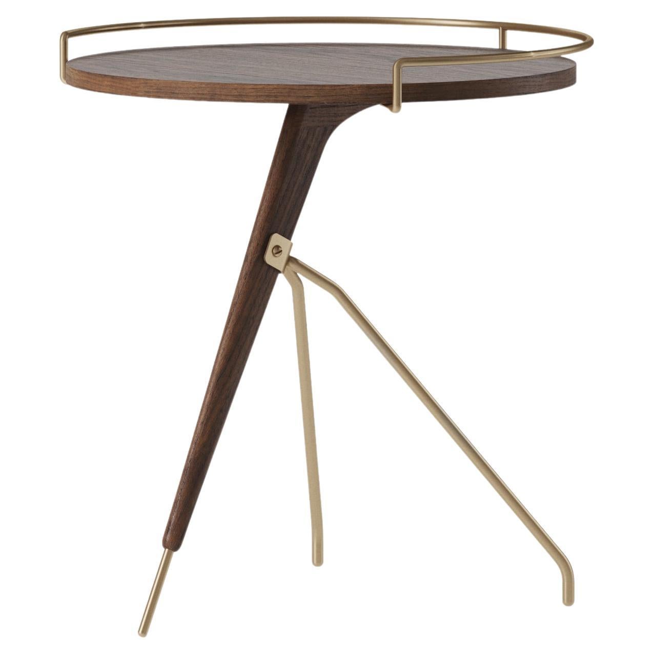 Umanoff Side Table, H45 - Solid Walnut / Brass - by Arthur Umanoff for Audo