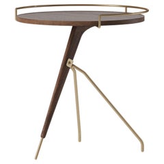 Umanoff Side Table, H45 - Solid Walnut / Brass - by Arthur Umanoff for Audo
