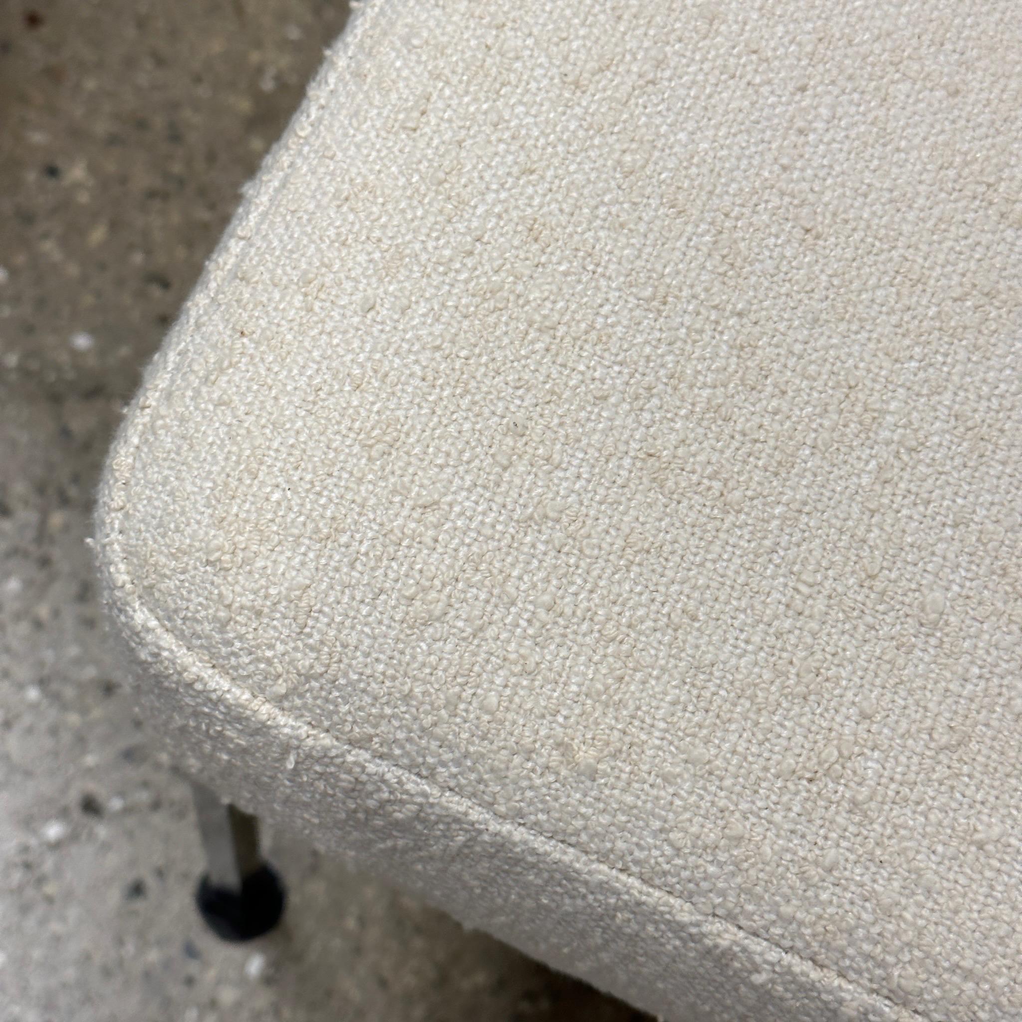 Bouclé Umanoff Style Iron Side Stools in Boucle For Sale
