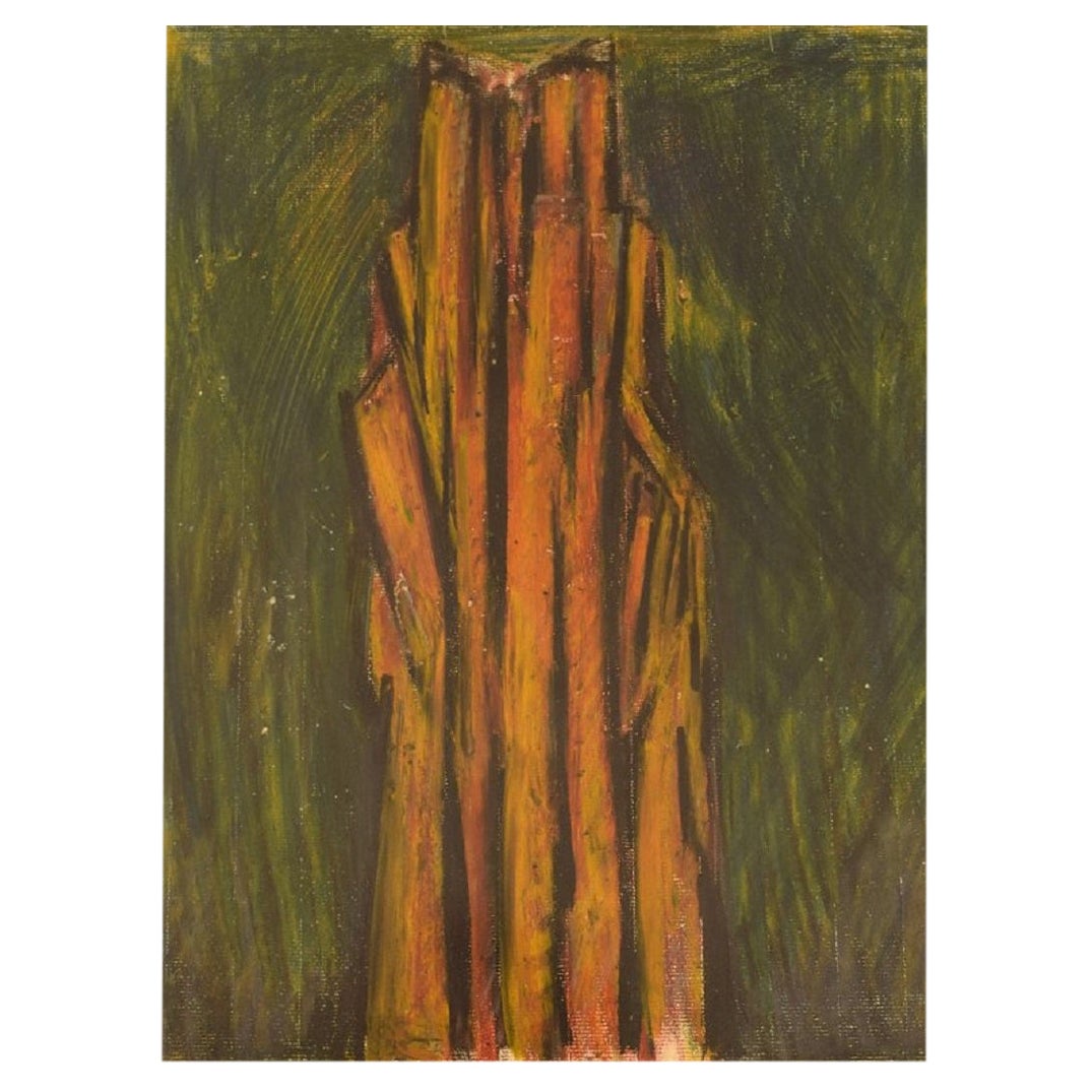 Umar Tell, Schweden, Mixed Media auf Papier, 1960er / 70er Jahre im Angebot