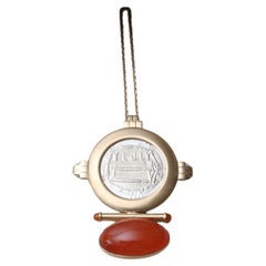 Umayyad Dynasty Ezzie Coin Necklace with Carnelian in 18K Gold by Ulia Jewelry