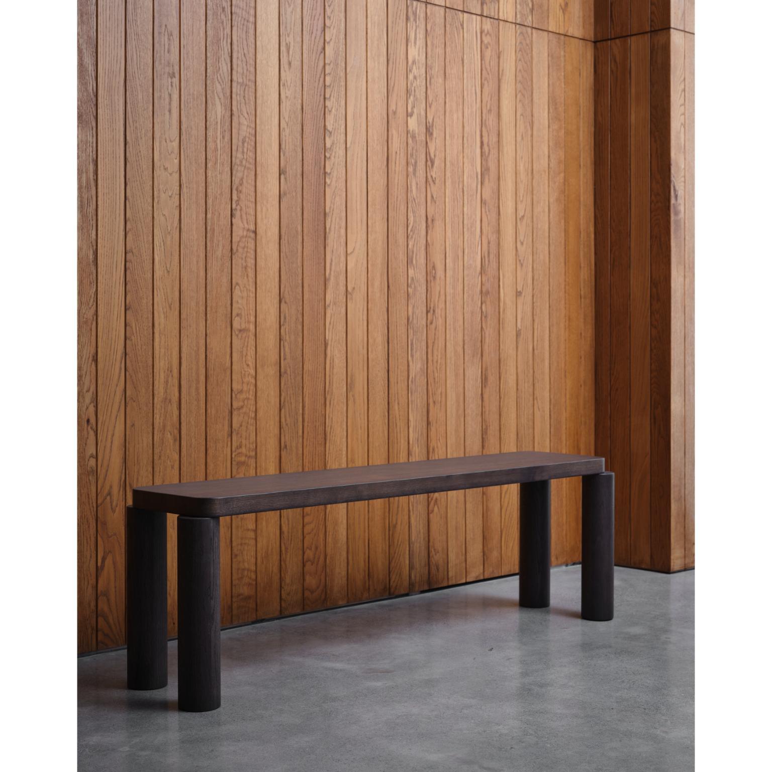 Umber Offset Bench by Resident
Dimensions: W 140 x D 30 x H 44.7 cm
Materials: Solid Oak.
Weight: 19.2 Kg.


About: 
Founded by Simon James & Scott Bridgens in 2011, Resident is the home of enduring design pieces created for the next generation of