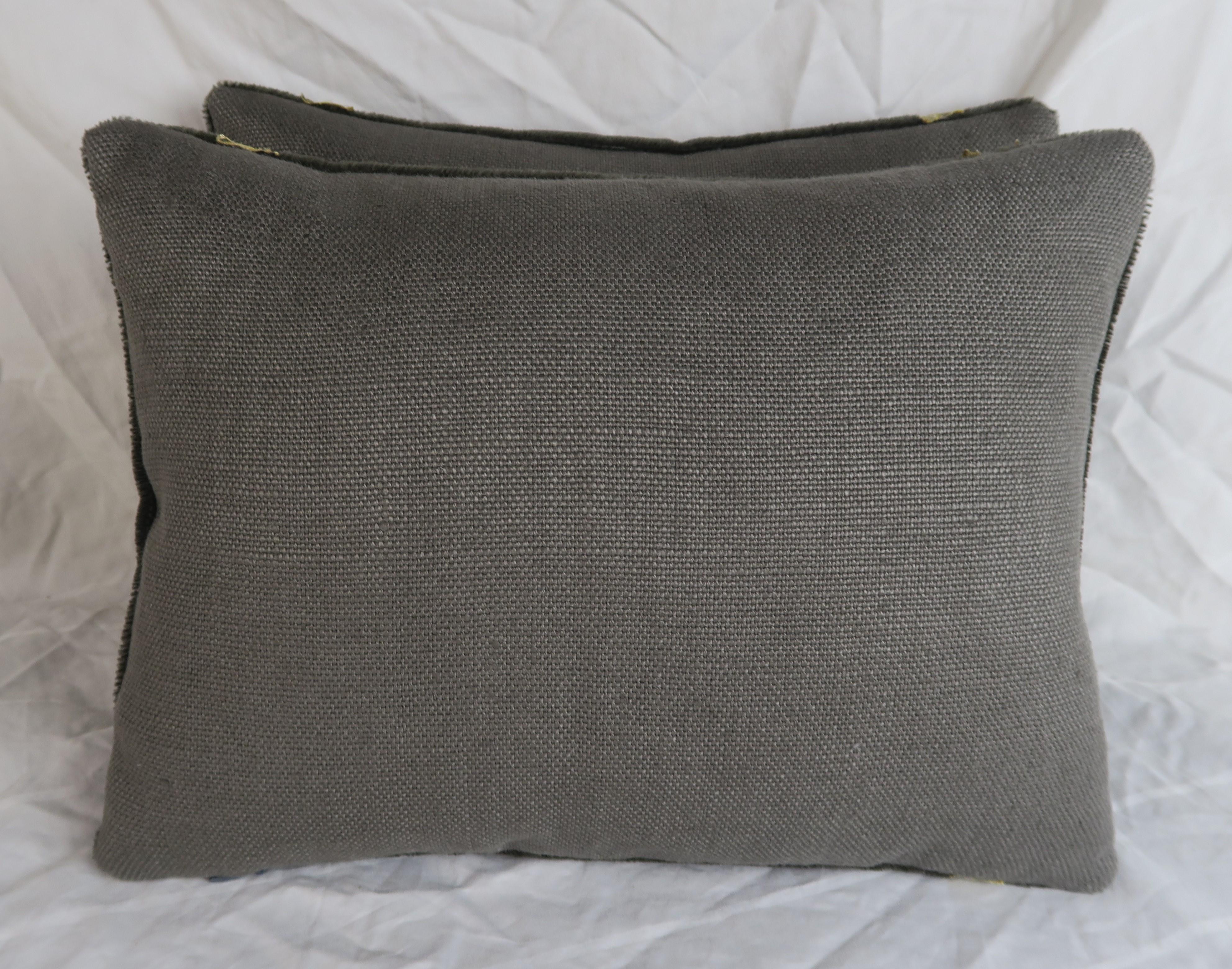 Umber Velvet Appliqued Pillows, Pair 1