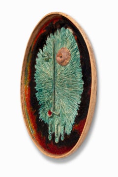 "Volti (Faces)", Colorful Ceramic Pottery Charger, Psychological Nature Work