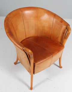 Umberto Asnago for Giorgetti lounge chair in saddle leather