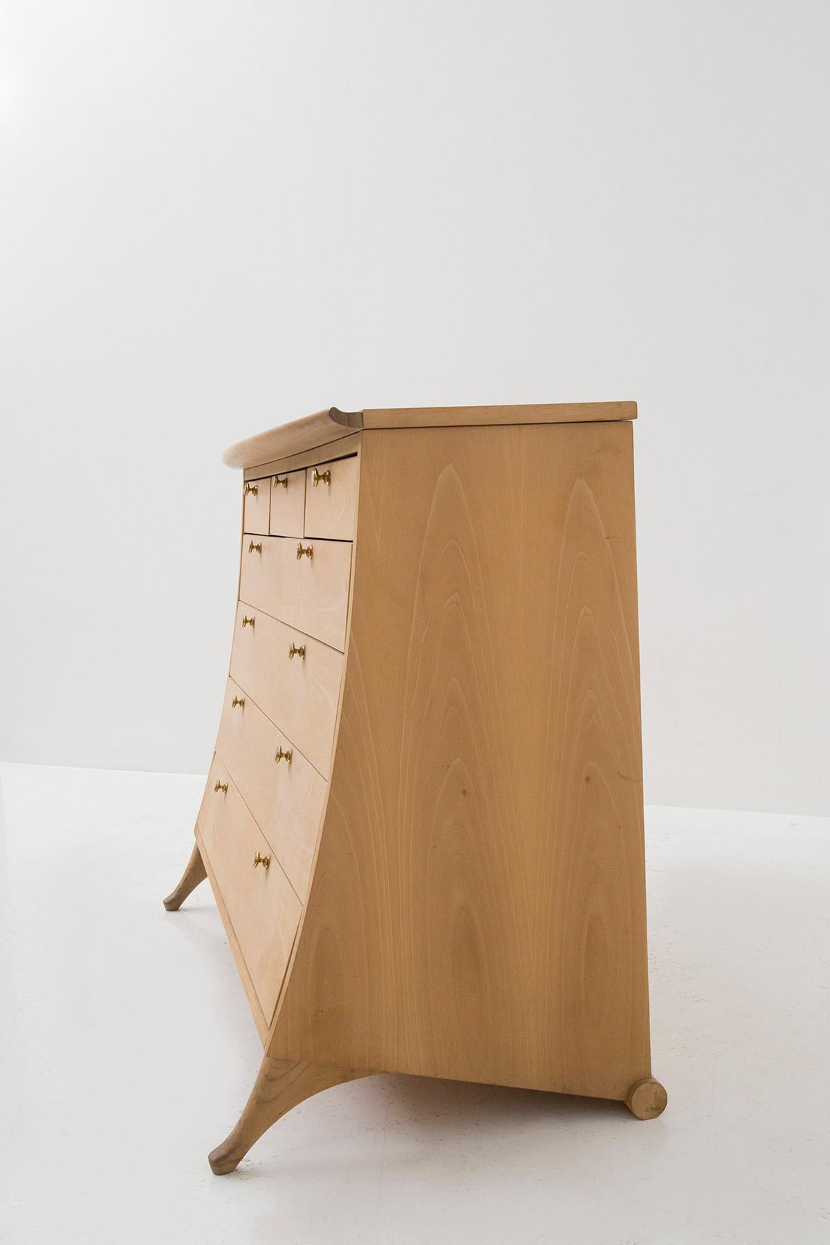 Metal Umberto Asnago for Giorgetti, Postmodern Italian chest of drawers For Sale