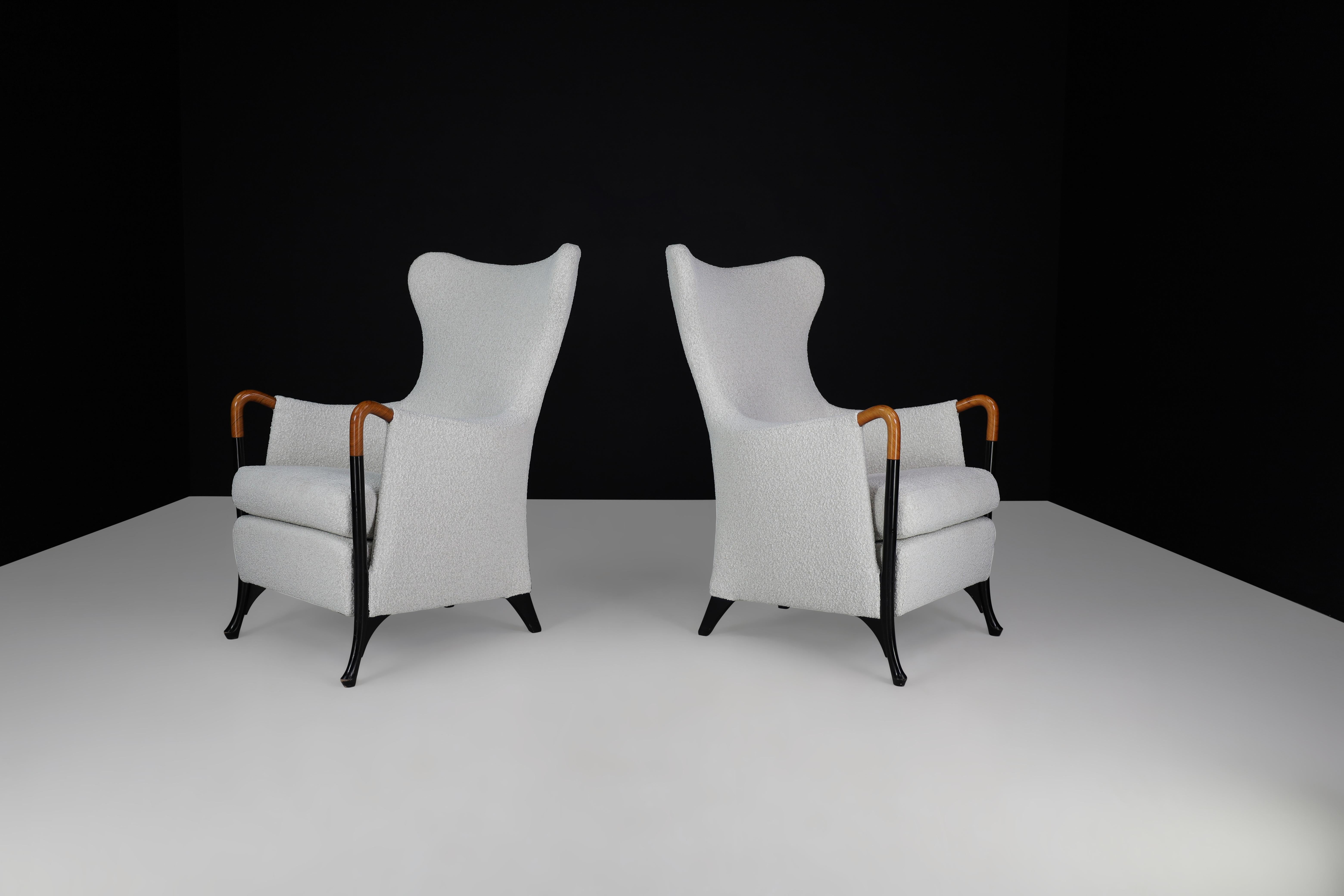 Umberto Asnago Highback Chairs for Giorgetti-Progetti Italy, 1980s For Sale 3