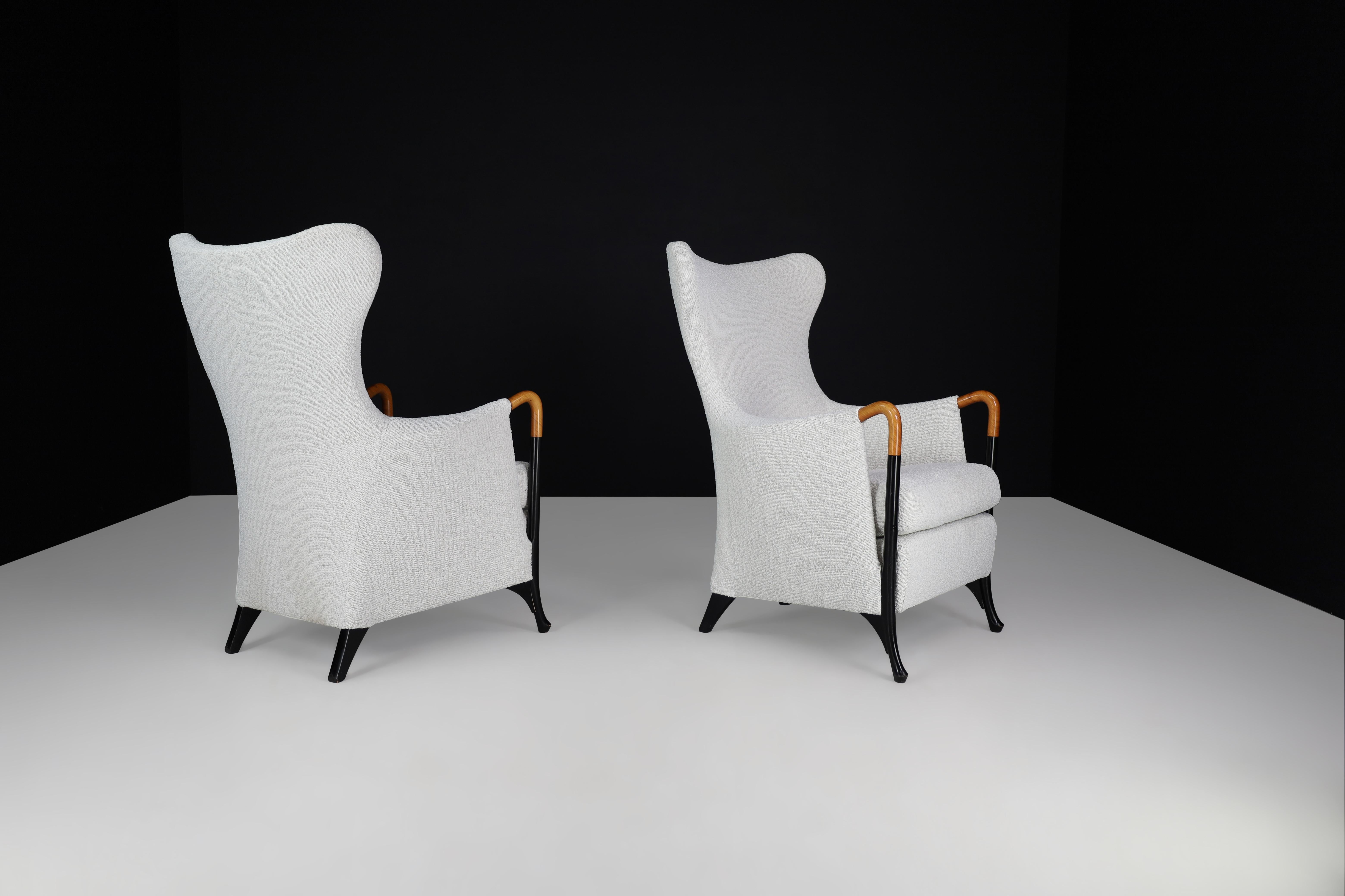 Umberto Asnago Highback Chairs for Giorgetti-Progetti Italy, 1980s For Sale 4