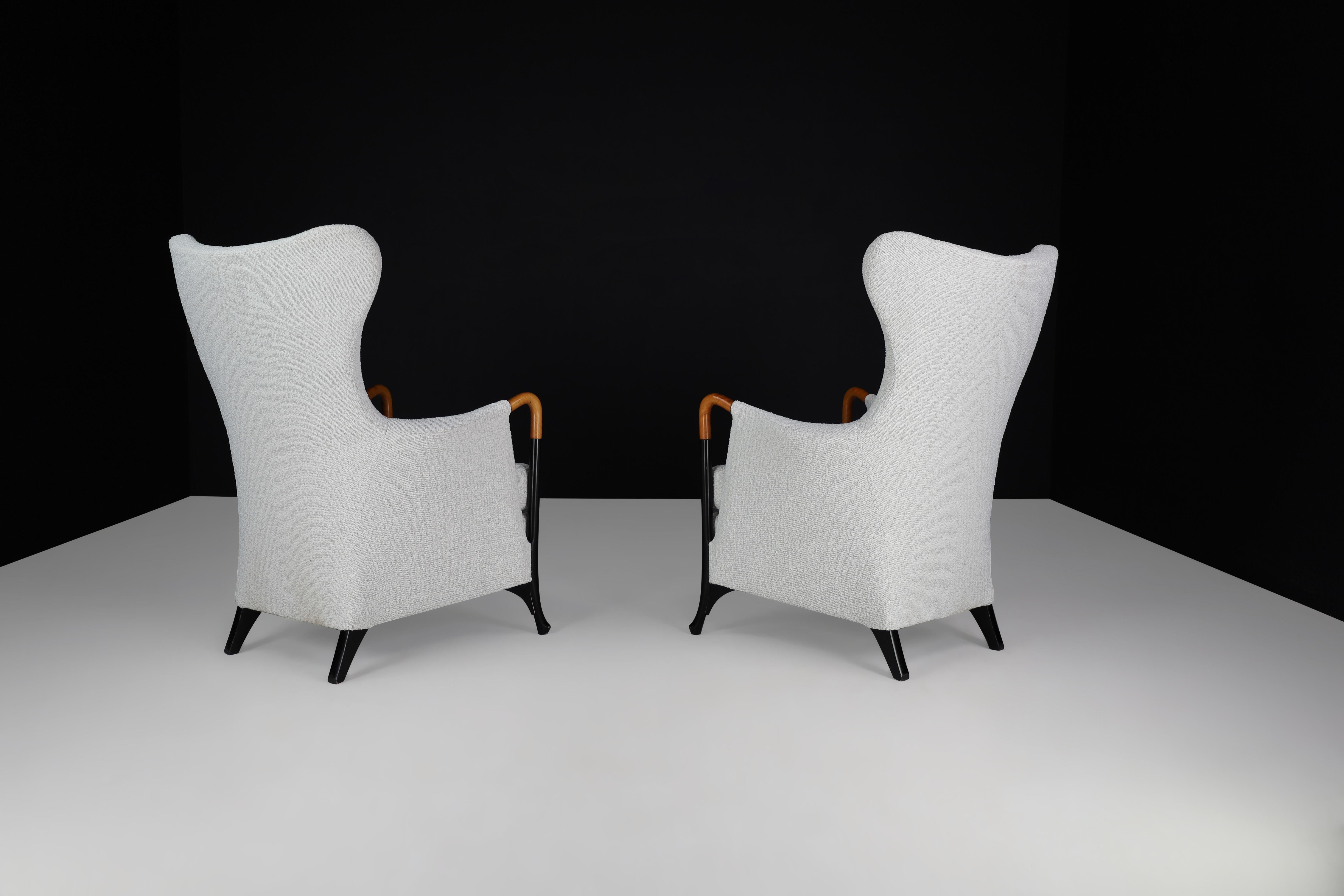 Umberto Asnago Highback Chairs for Giorgetti-Progetti Italy, 1980s For Sale 5