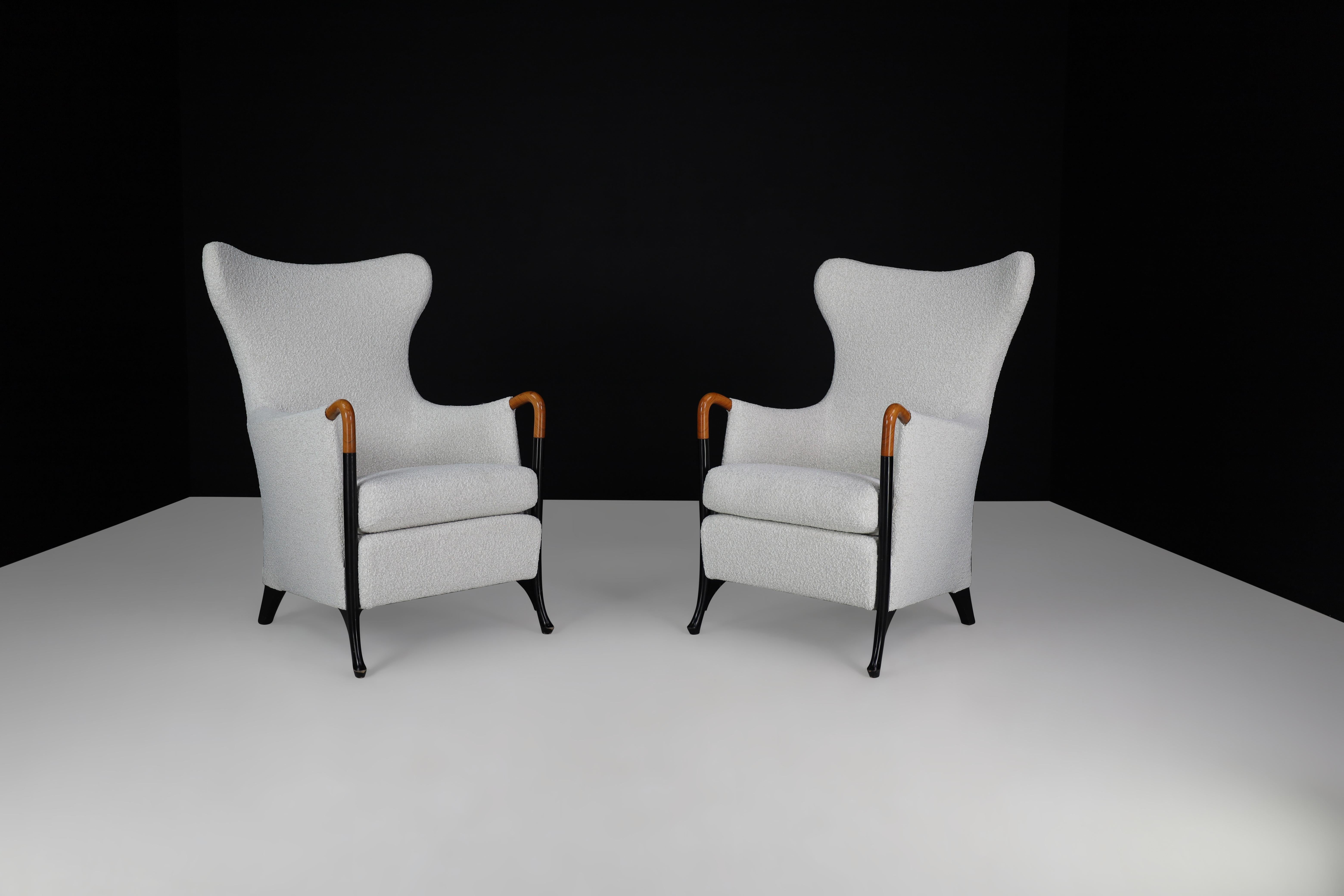 Umberto Asnago Highback Chairs for Giorgetti-Progetti Italy, 1980s For Sale 8