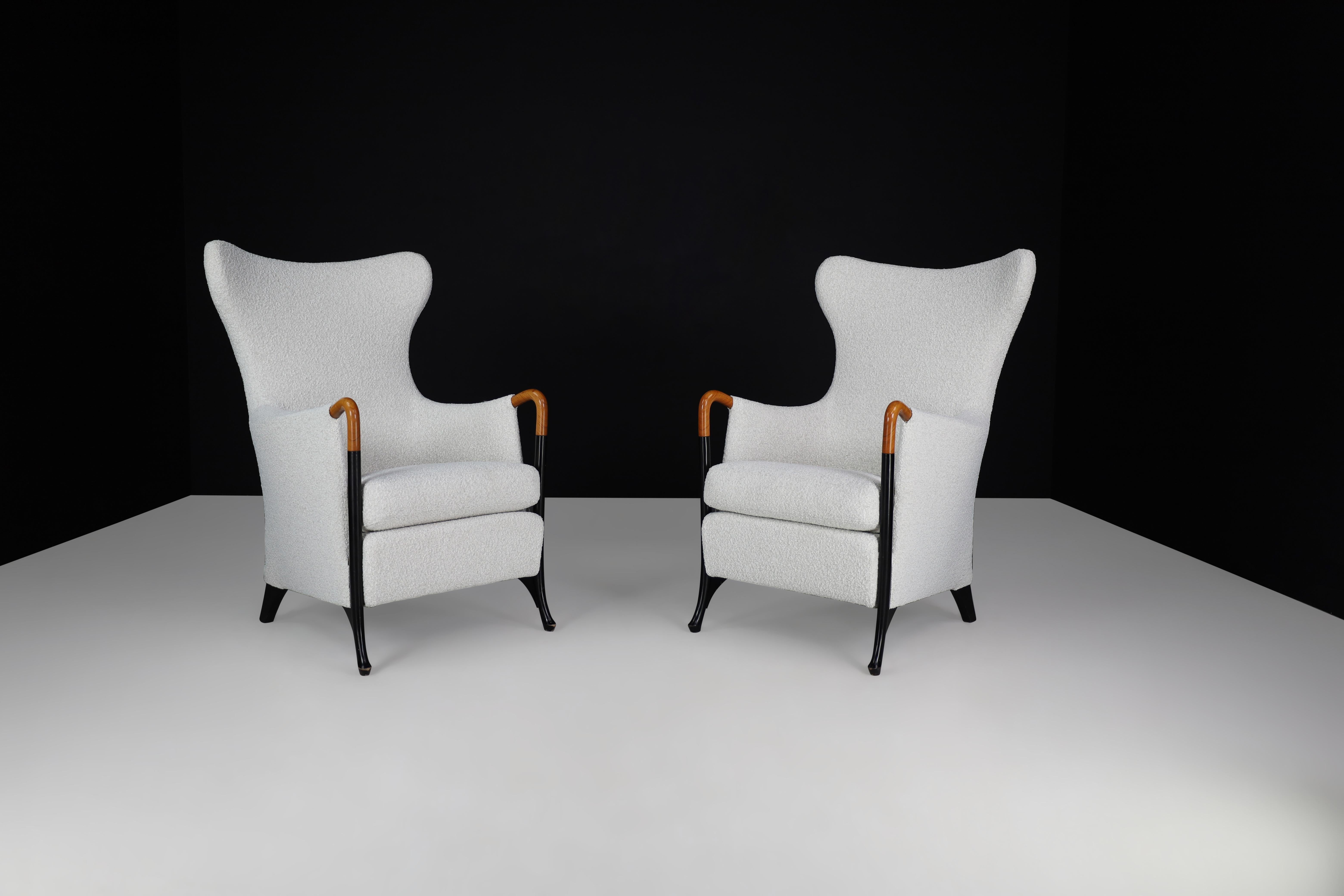 Umberto Asnago Highback Chairs for Giorgetti-Progetti Italy, 1980s For Sale 9