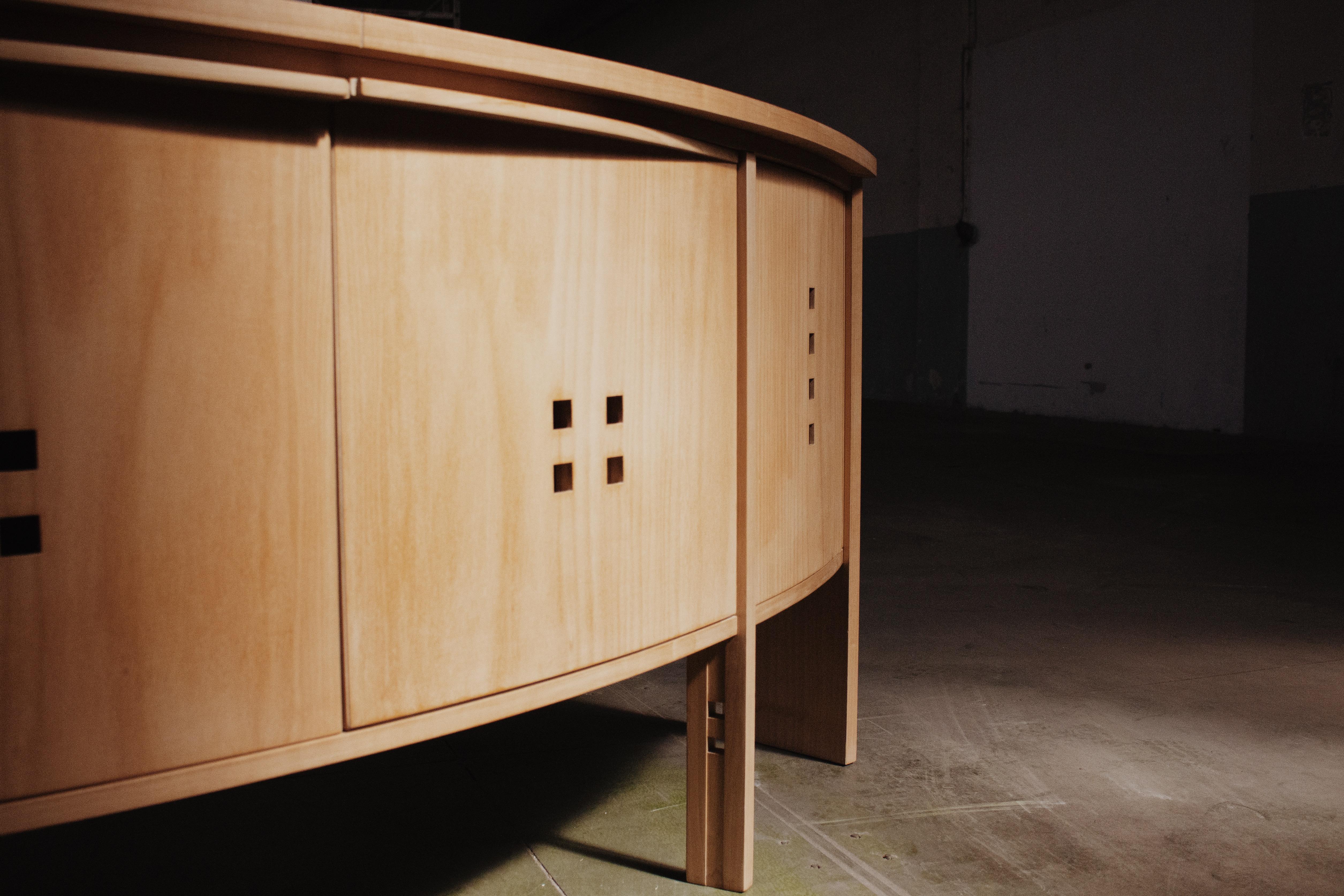 Umberto Asnago Modernist Wooden Sideboard for Giorgetti, 1987 8