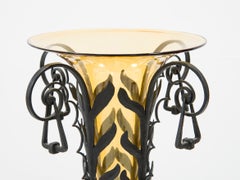 Umberto Bellotto, Vase in Blown Glass and Wrought Iron, circa 1910