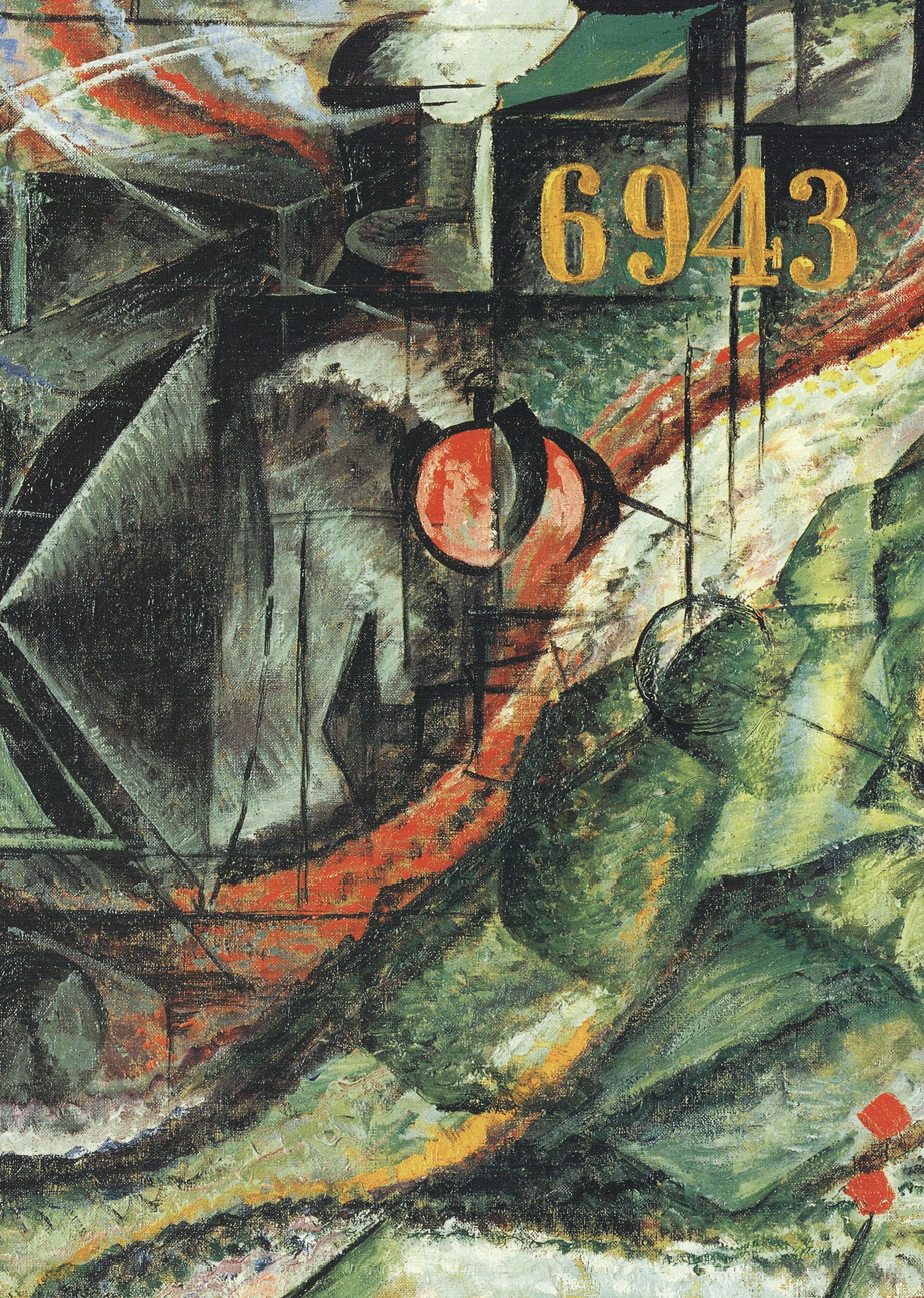 Umberto Boccioni 'The Farewells' Contemporary Green, Orange Offset Lithograph For Sale 1
