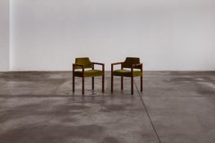 Umberto Brandigi "Jollina" Chairs for Poltronova, Green Velvet, 1960s, Set of 2
