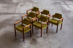 Umberto Brandigi "Jollina" Chairs for Poltronova, Green Velvet, 1960s, Set of 6