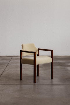 Silla de comedor «Jollina» de Umberto Brandigi para Poltronova, terciopelo color mantequilla, década de 1960
