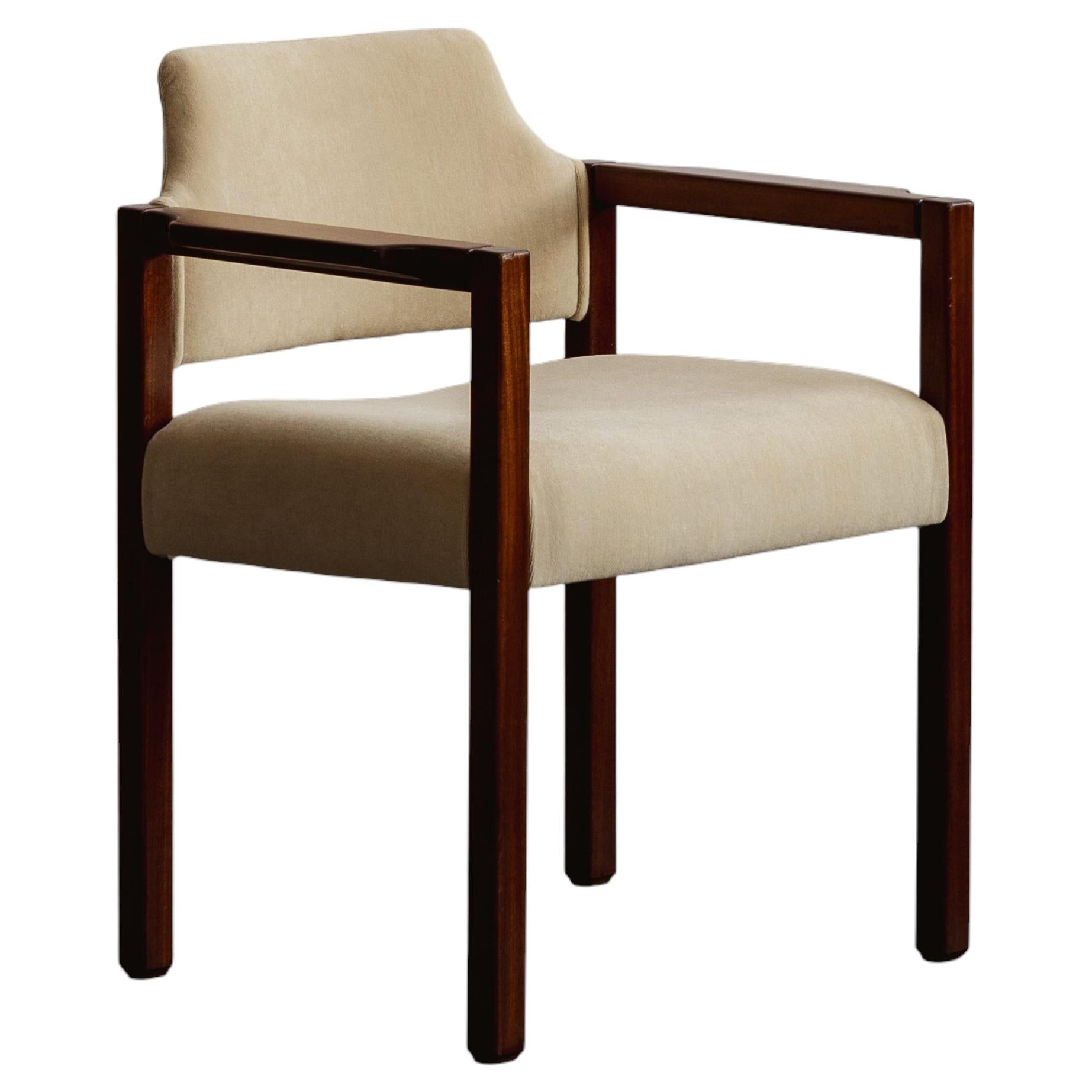 Umberto Brandigi "Jollina" Dining Chair for Poltronova, Butter Velvet, 1960s