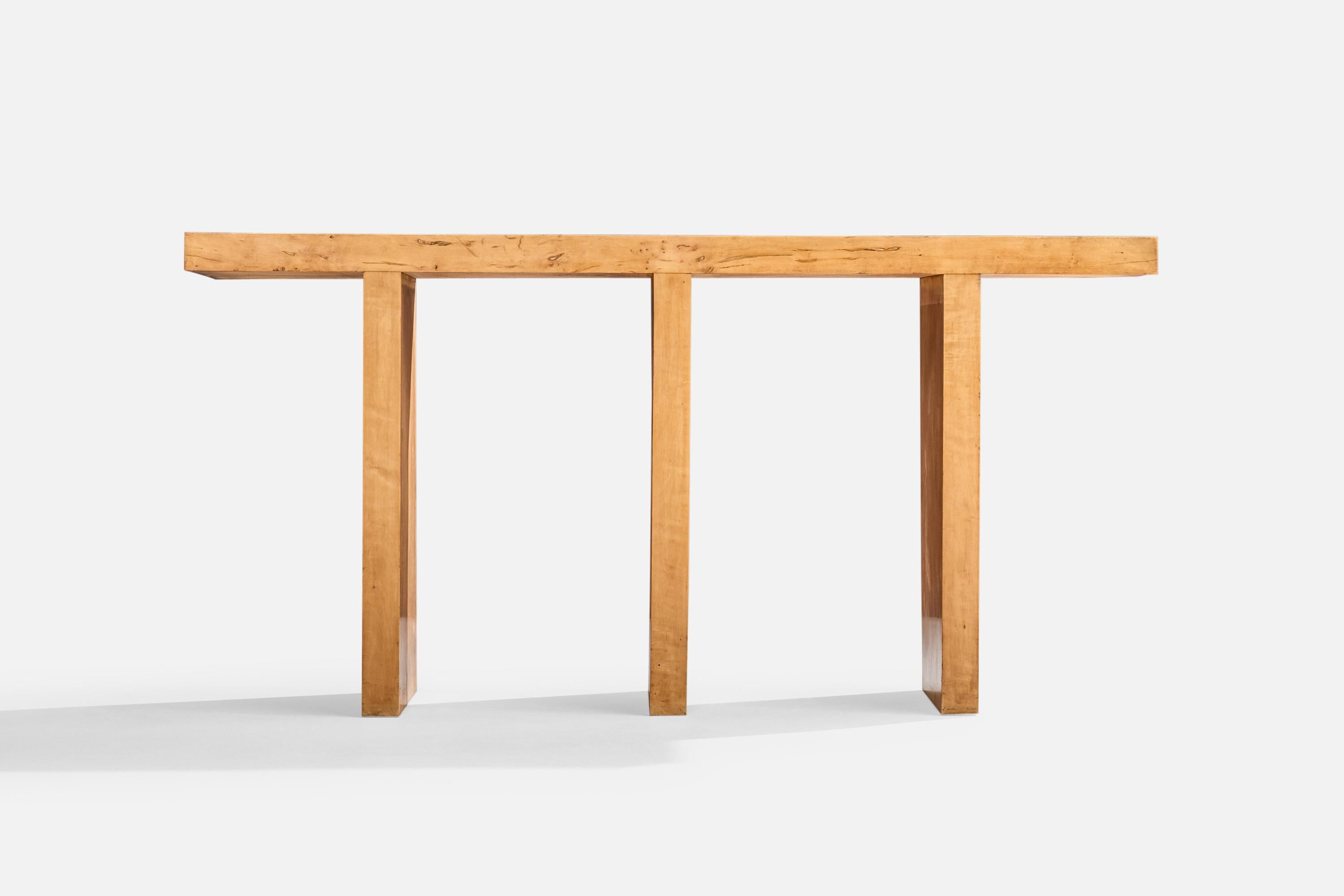 Umberto Brichetto, Console Table, Maple, Italy, 1930s In Good Condition For Sale In High Point, NC