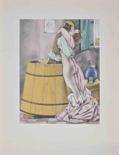 Un abbraccio d'amore - Litografia di Umberto Brunelleschi - 1930