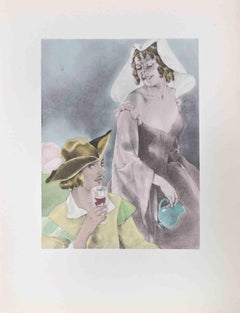 Bacchus' Tavern - Lithograph by Umberto Brunelleschi - 1930s