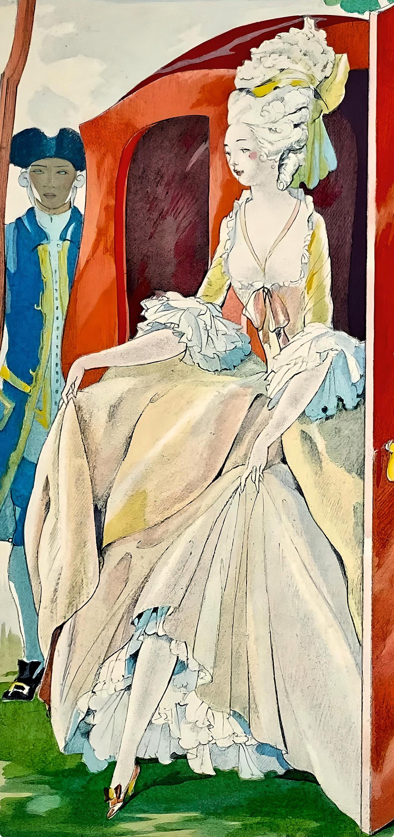 Brunelleschi, Composition, La Leçon d'amour dans un parc (after) - Print by Umberto Brunelleschi
