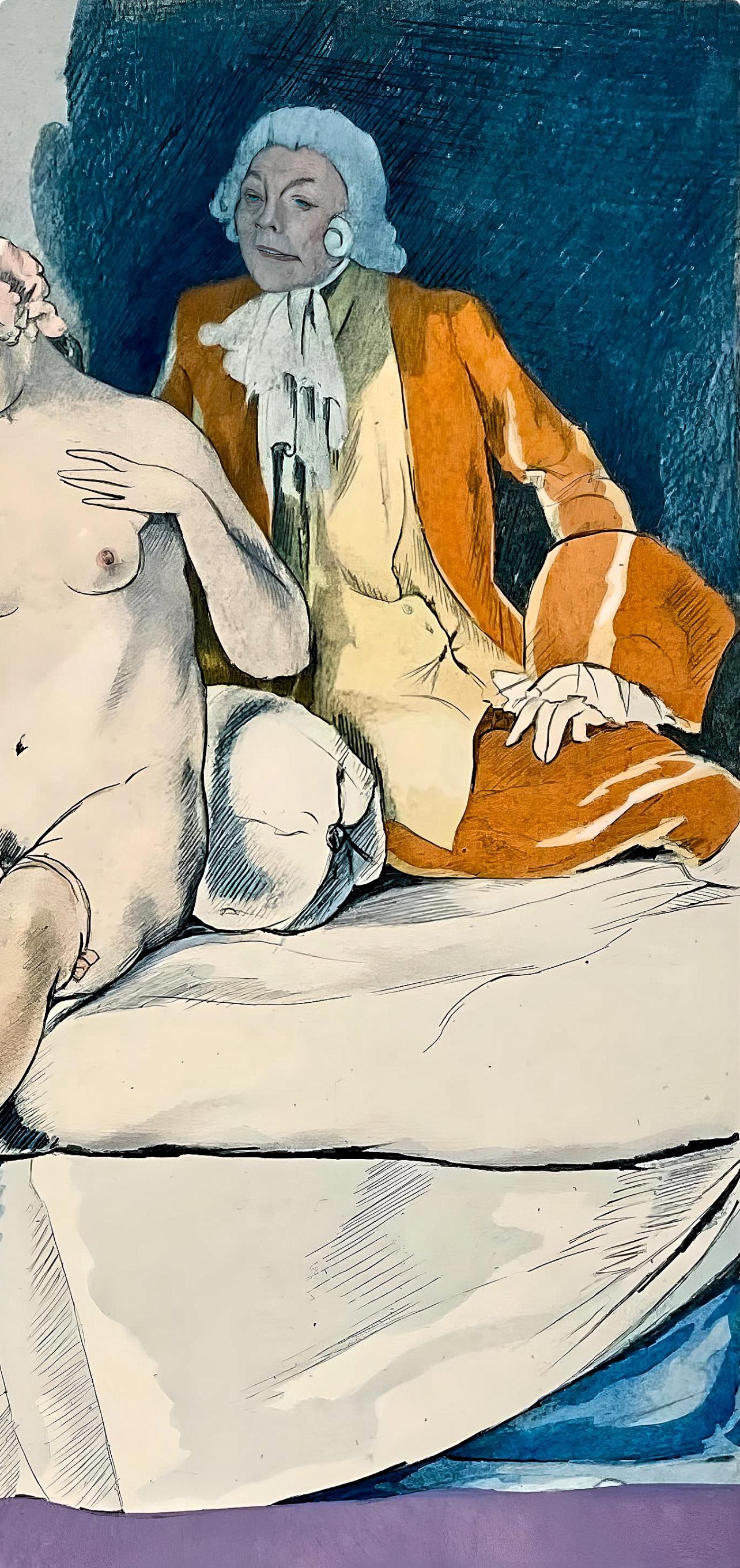 Brunelleschi, Composition, La Leçon d'amour dans un parc (d'après) - Moderne Print par Umberto Brunelleschi