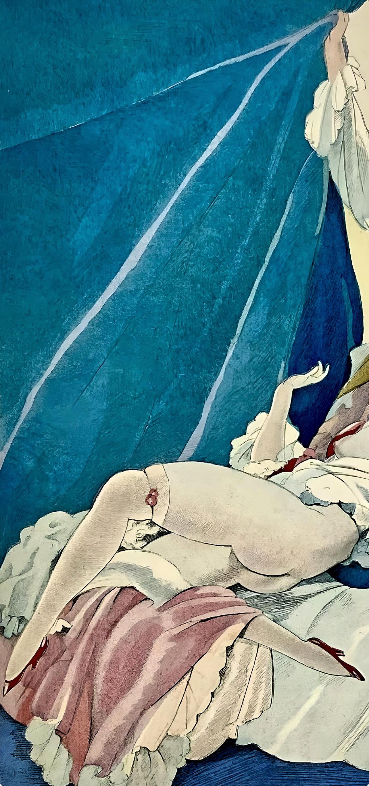 Brunelleschi, Composition, La Leçon d'amour dans un parc (after) - Modern Print by Umberto Brunelleschi