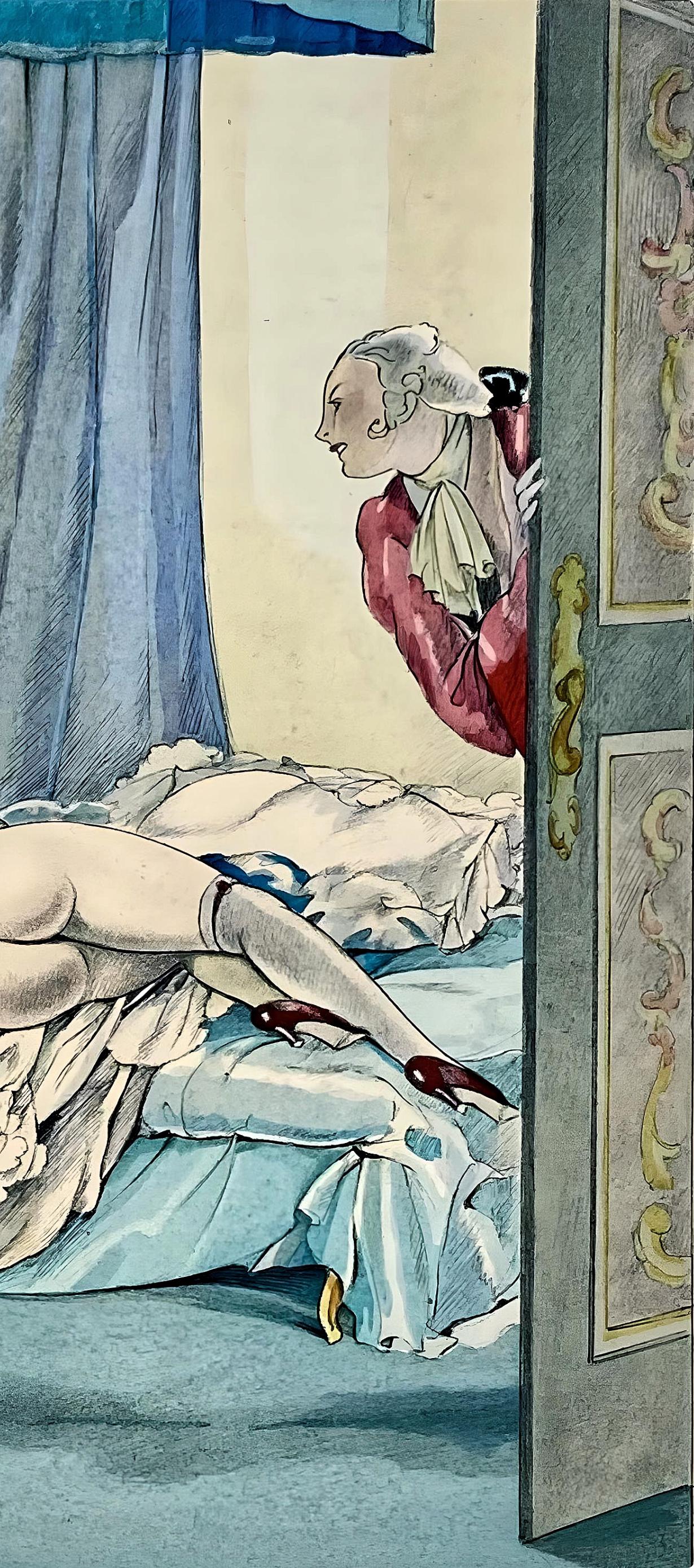 Brunelleschi, Composition, La Leçon d'amour dans un parc (d'après) - Moderne Print par Umberto Brunelleschi